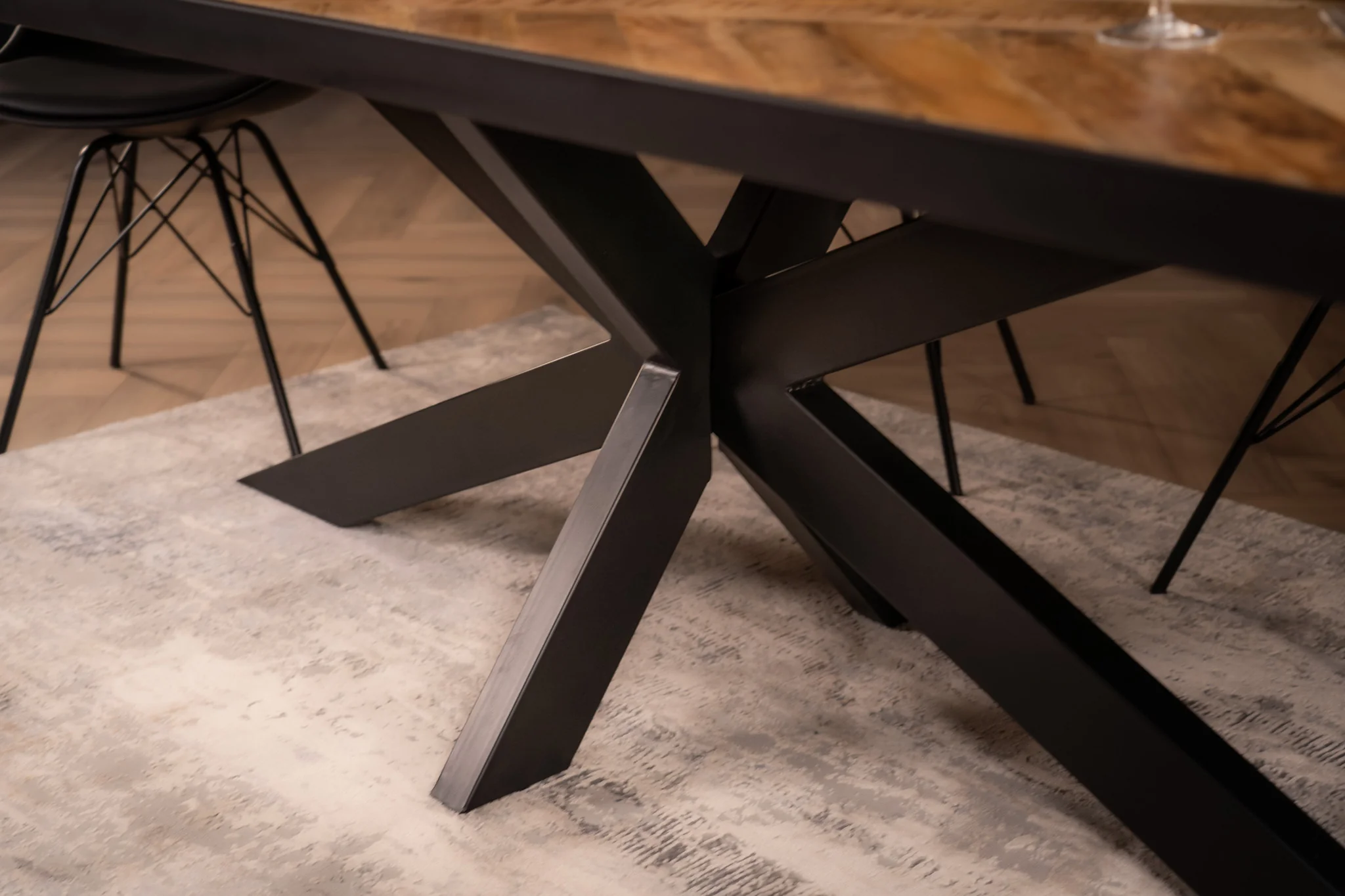 Solid Mango Wood Dining Table 200cm – Laguna Spider Frame - Image 6