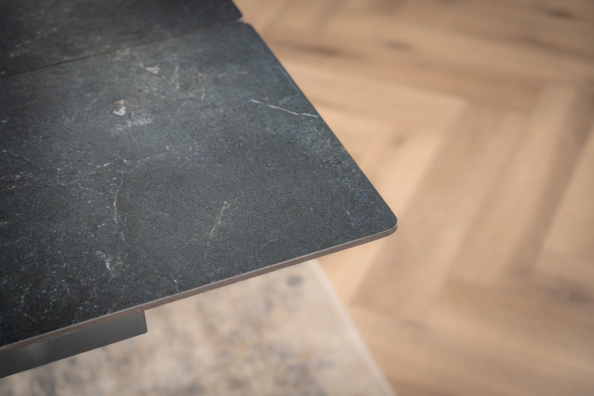 Extendable Sintered Stone Dining Table 180-260cm – Apollo Black Diamond Marble - Image 11