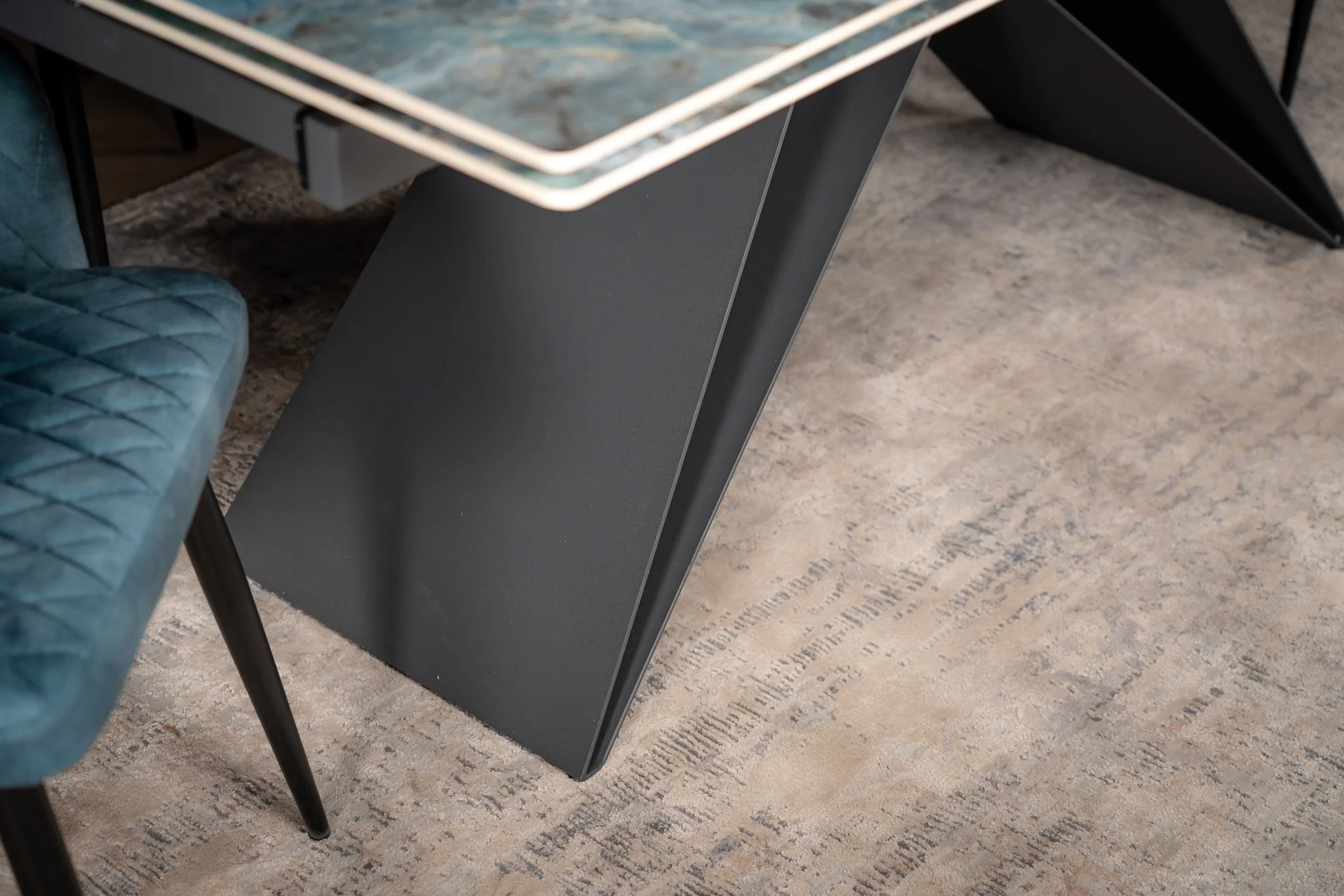 Extendable Sintered Stone Dining Table 180-260cm – Apollo Crystal Blue Marble - Image 10