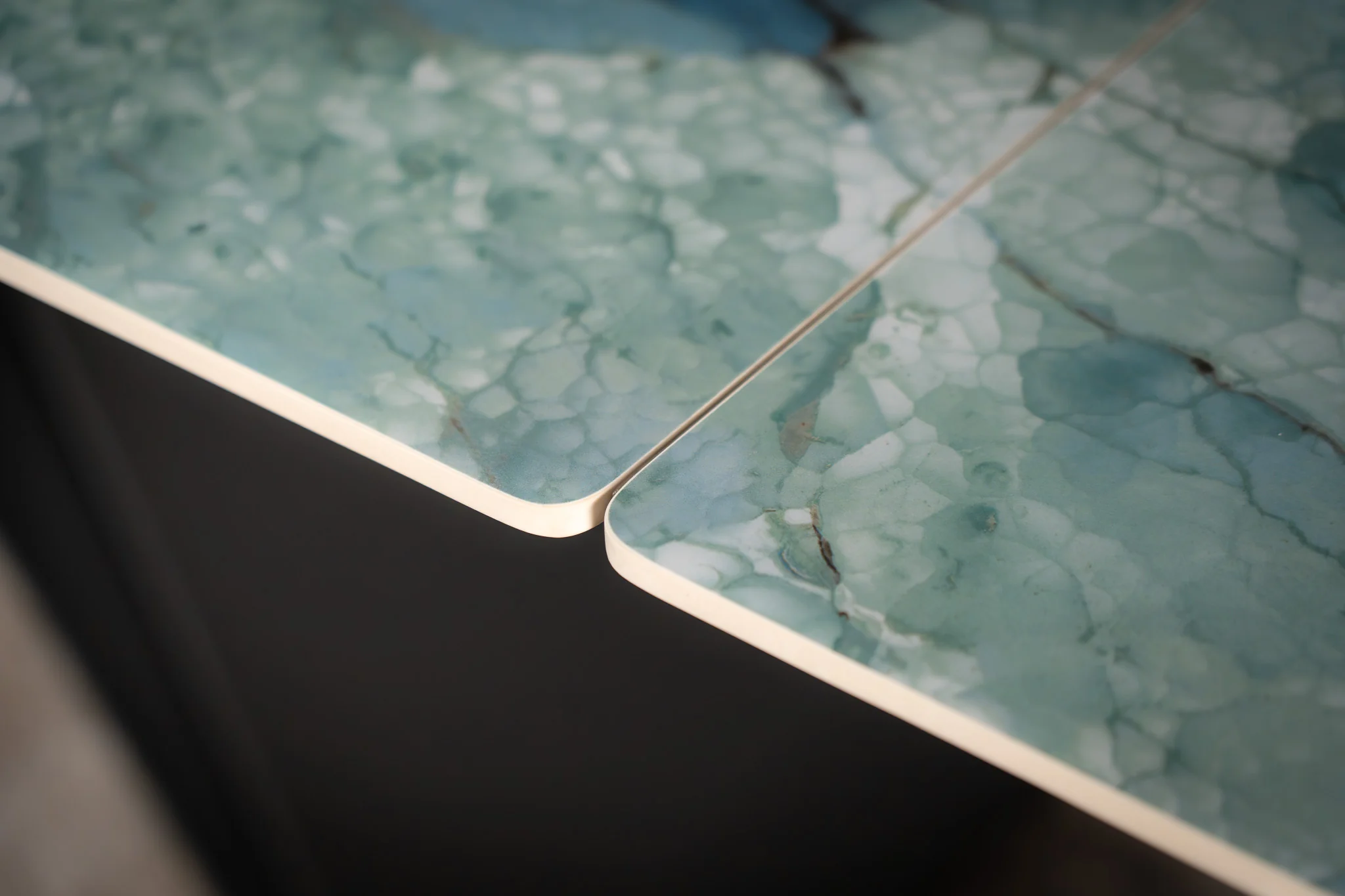 Extendable Sintered Stone Dining Table 180-260cm – Apollo Crystal Blue Marble - Image 5