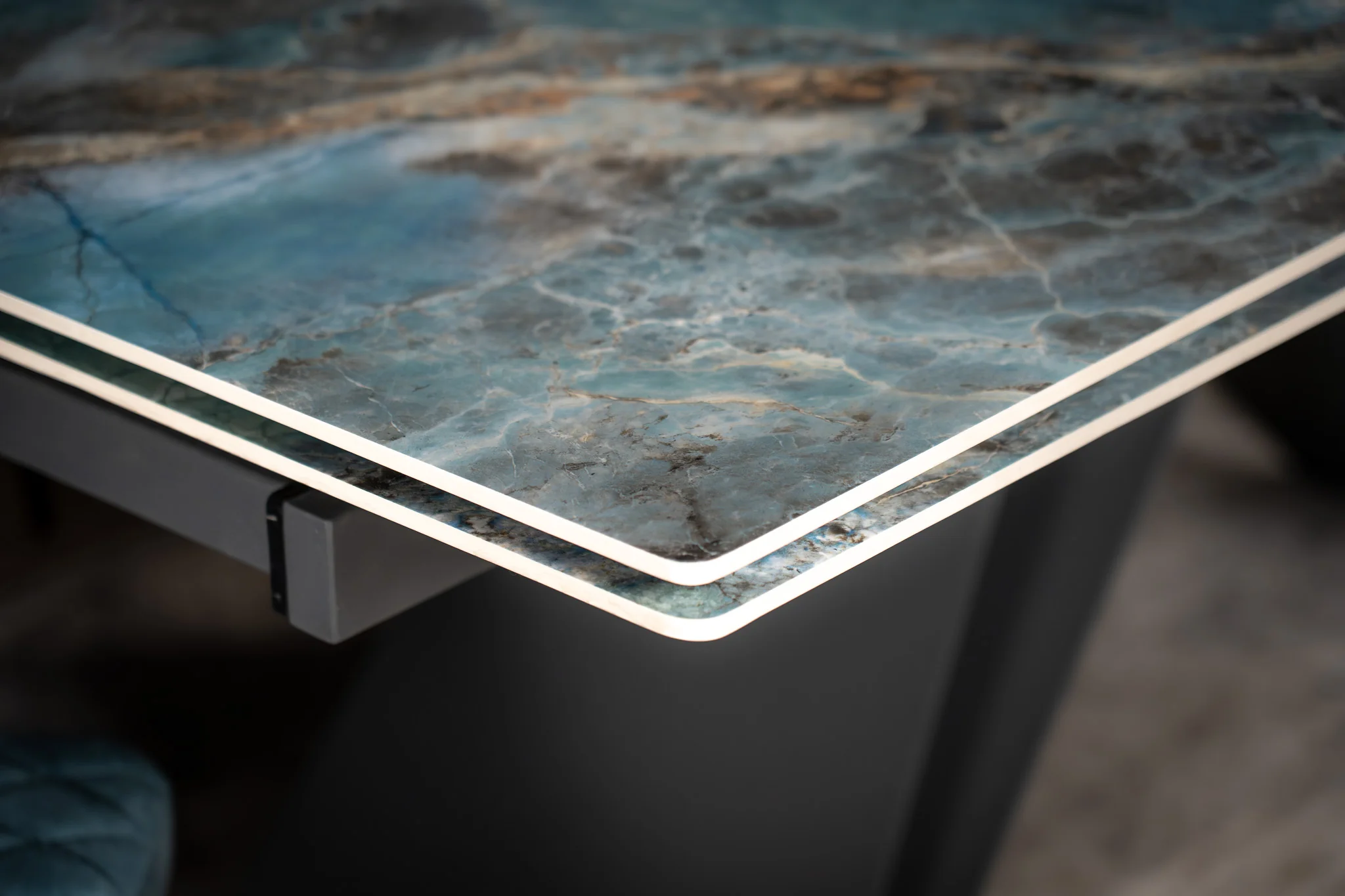 Extendable Sintered Stone Dining Table 180-260cm – Apollo Crystal Blue Marble - Image 7