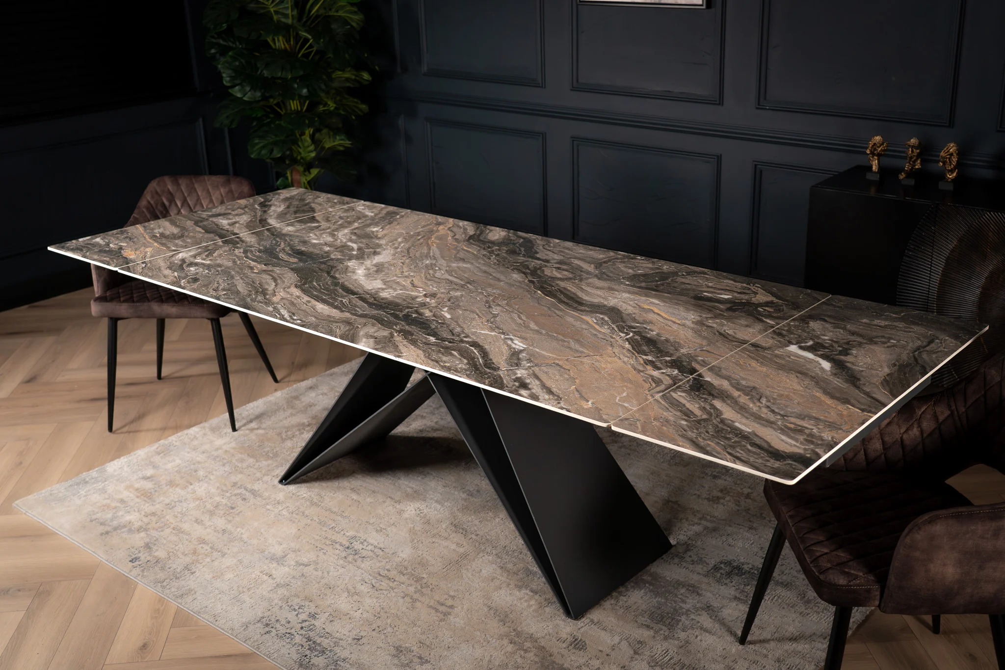 Extendable Sintered Stone Dining Table 180-260cm – Apollo Taupe Marble - Image 2