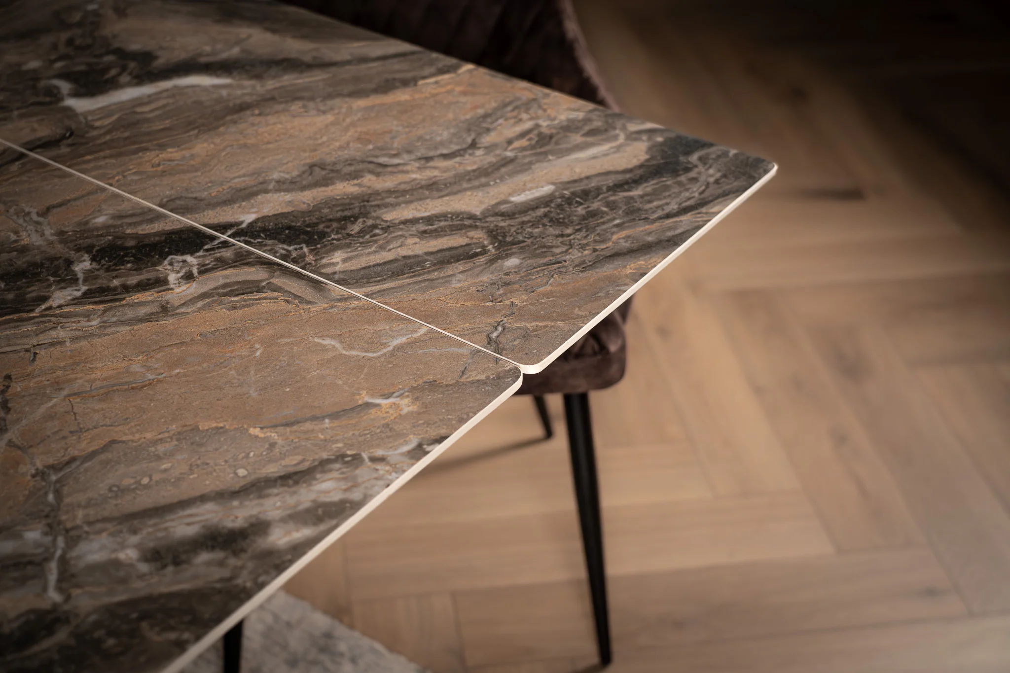 Extendable Sintered Stone Dining Table 180-260cm – Apollo Taupe Marble - Image 7