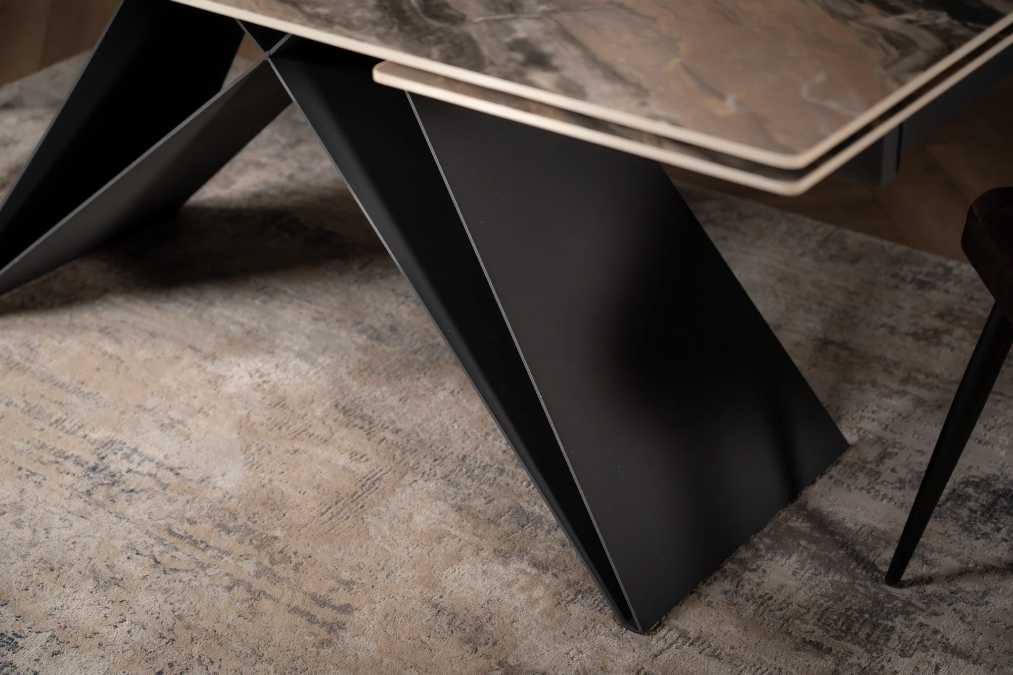 Extendable Sintered Stone Dining Table 180-260cm – Apollo Taupe Marble - Image 9