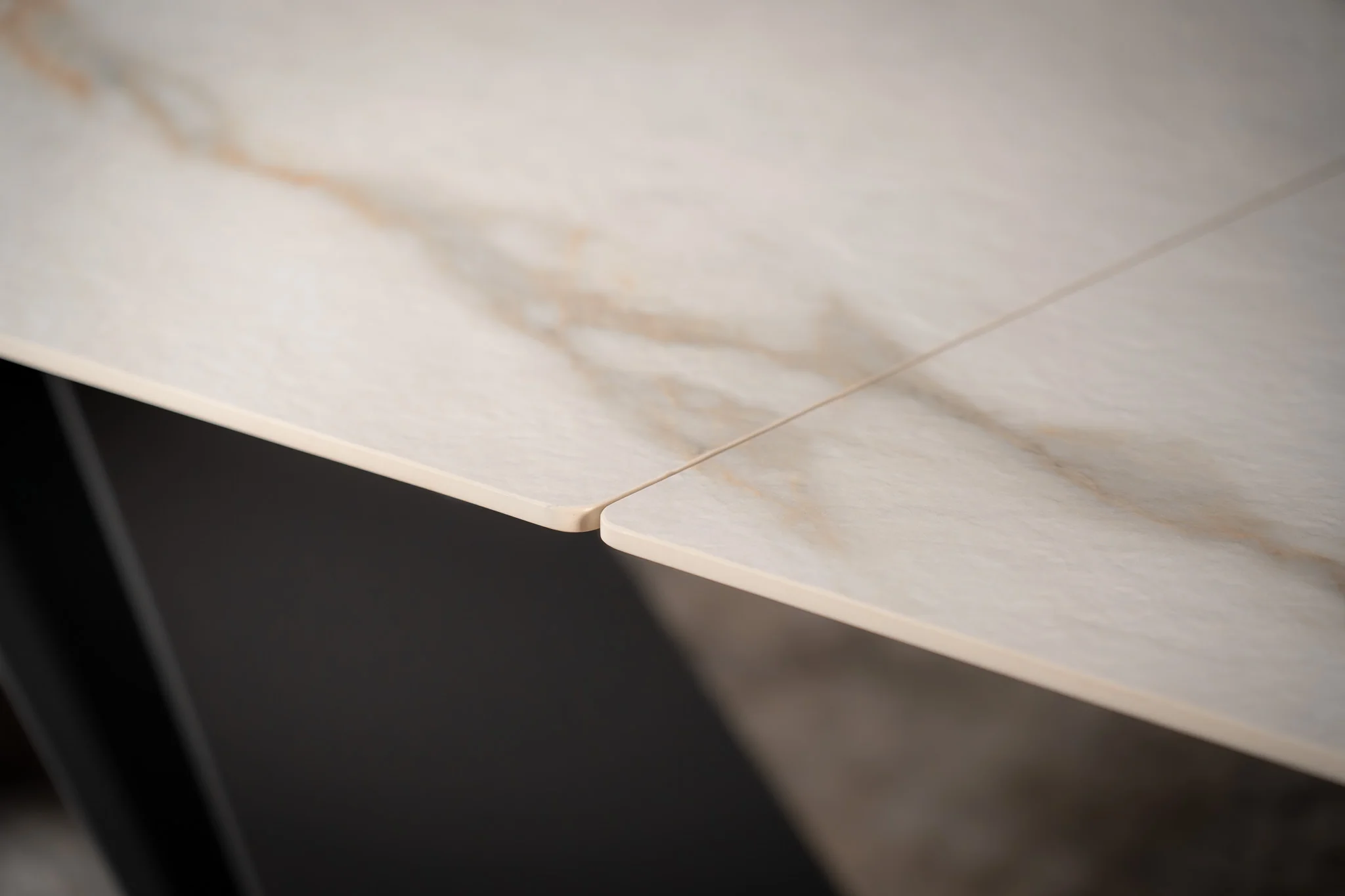 Extendable White Marble Sintered Stone Dining Table 180-260cm – Apollo Textured Finish - Image 6