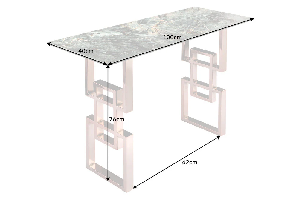 Atlantis Design Console Table Ceramic in Turquoise Marble Look 100 cm - Image 5