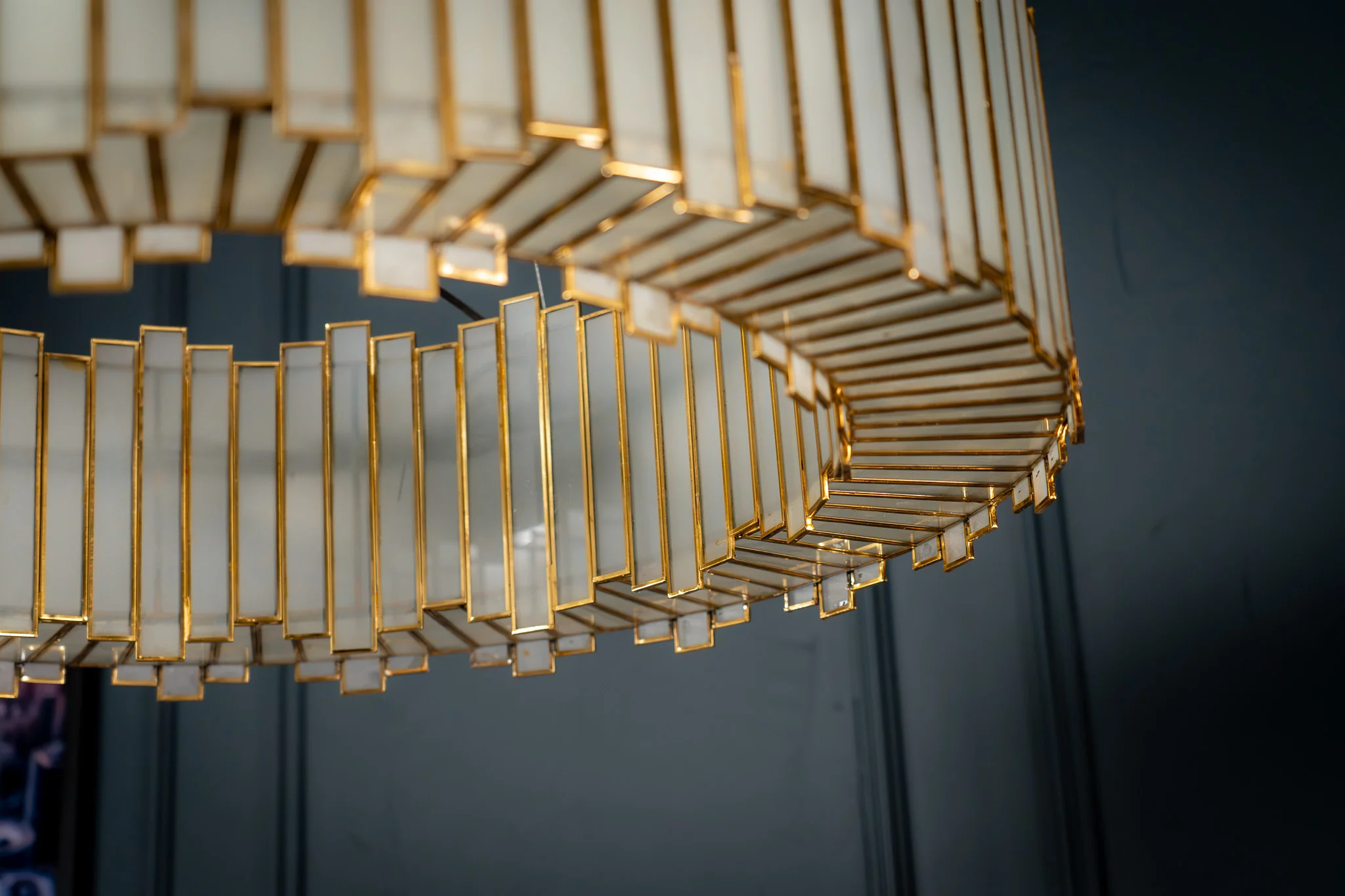 Glass Chandelier 90 cm with Gold Finish – Aurora - Image 10