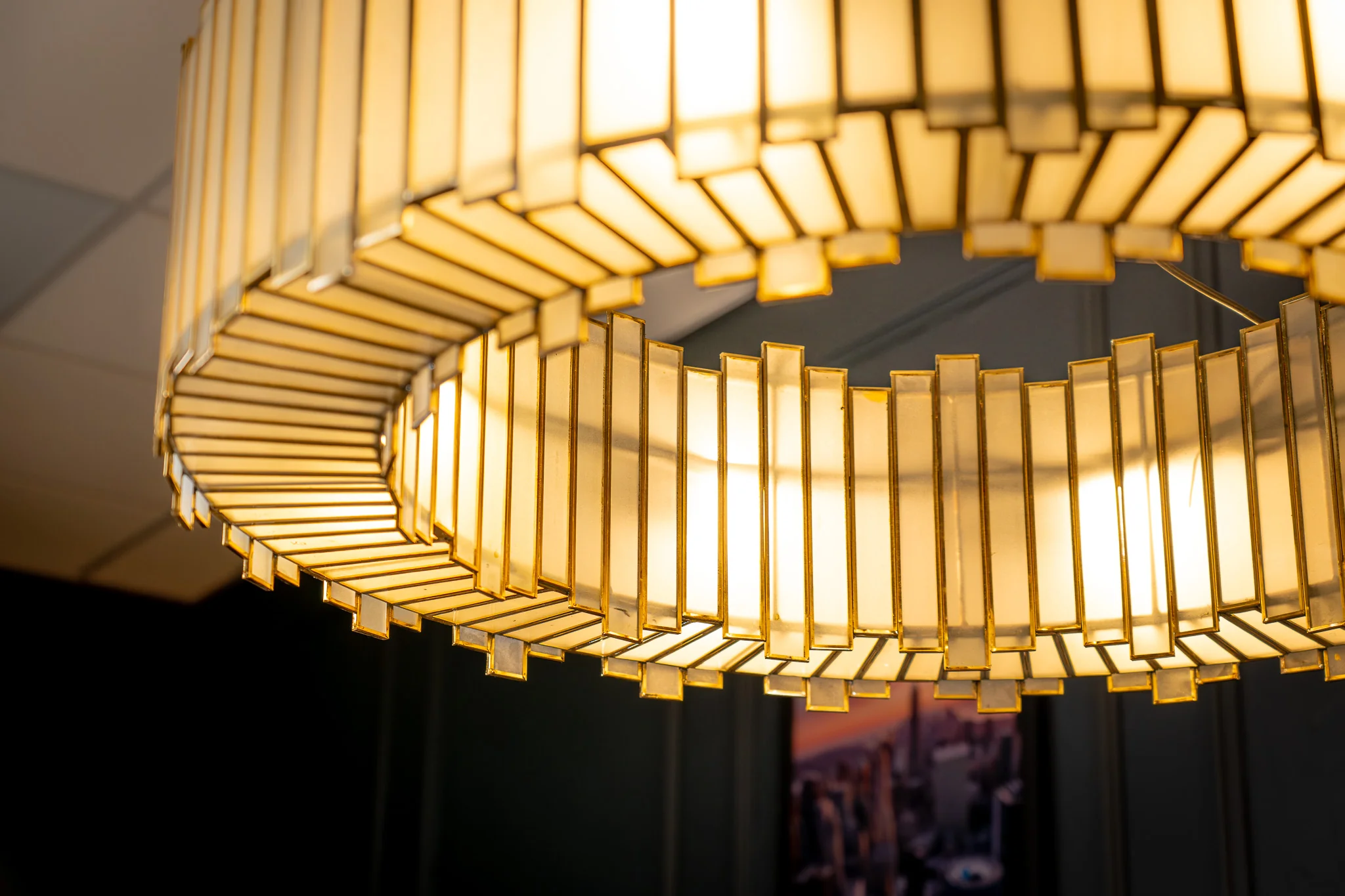 Glass Chandelier 90 cm with Gold Finish – Aurora - Image 3