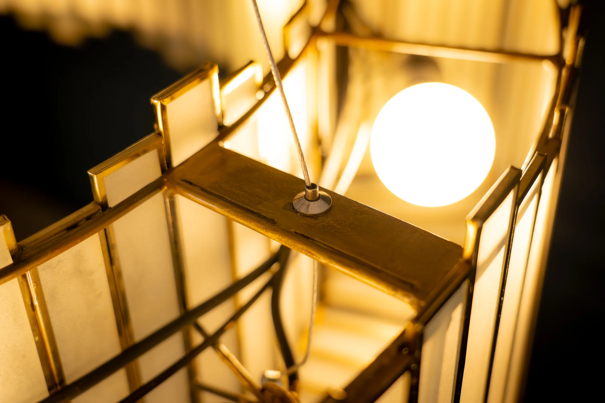 Glass Chandelier 90 cm with Gold Finish – Aurora - Image 7