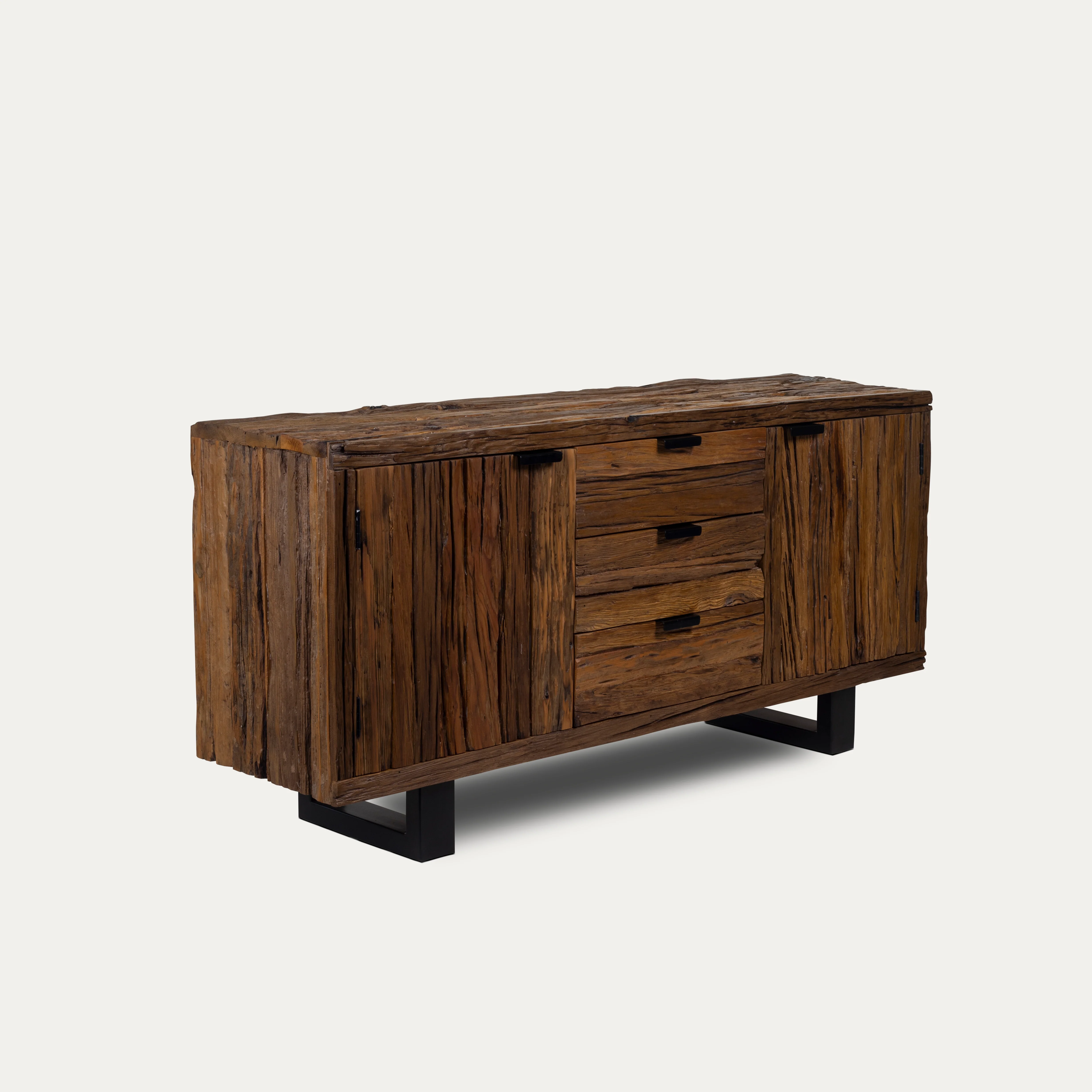 Recycled Wood Sideboard with Black Metal Legs 160 cm – Forest - Image 10