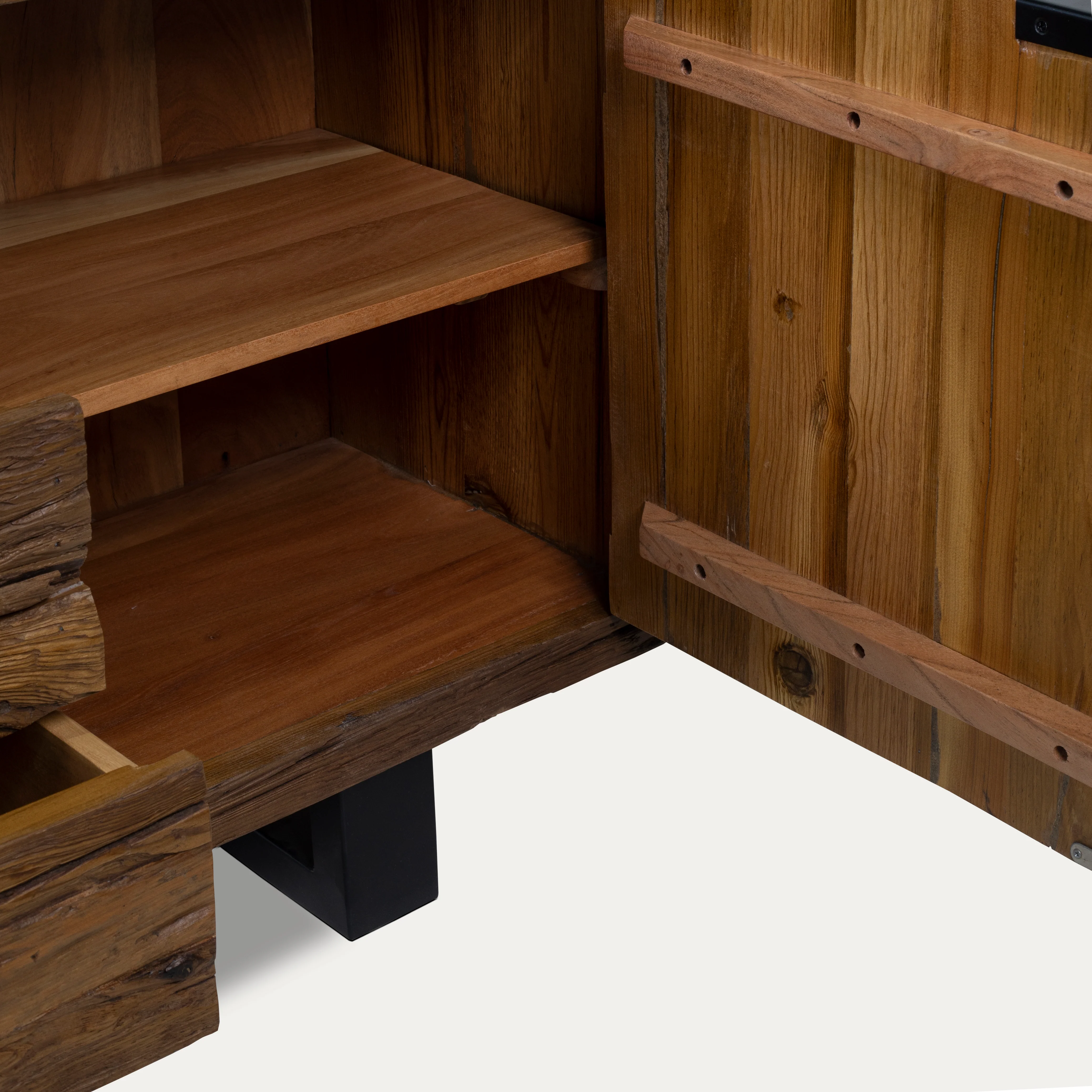 Recycled Wood Sideboard with Black Metal Legs 160 cm – Forest - Image 13