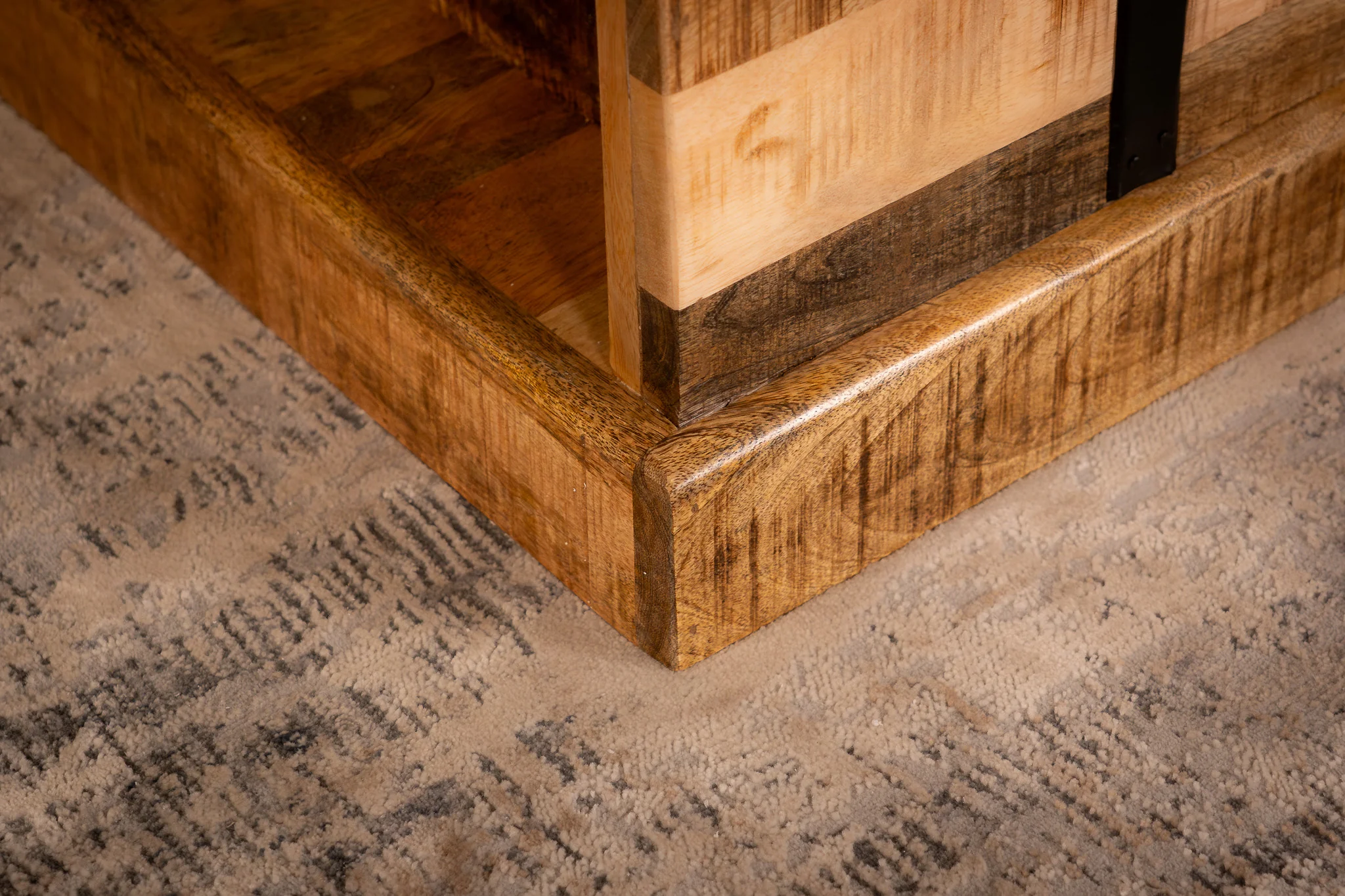 Solid Mango Wood Coffee Table with Wine Storage 100 cm – Cellar - Image 9