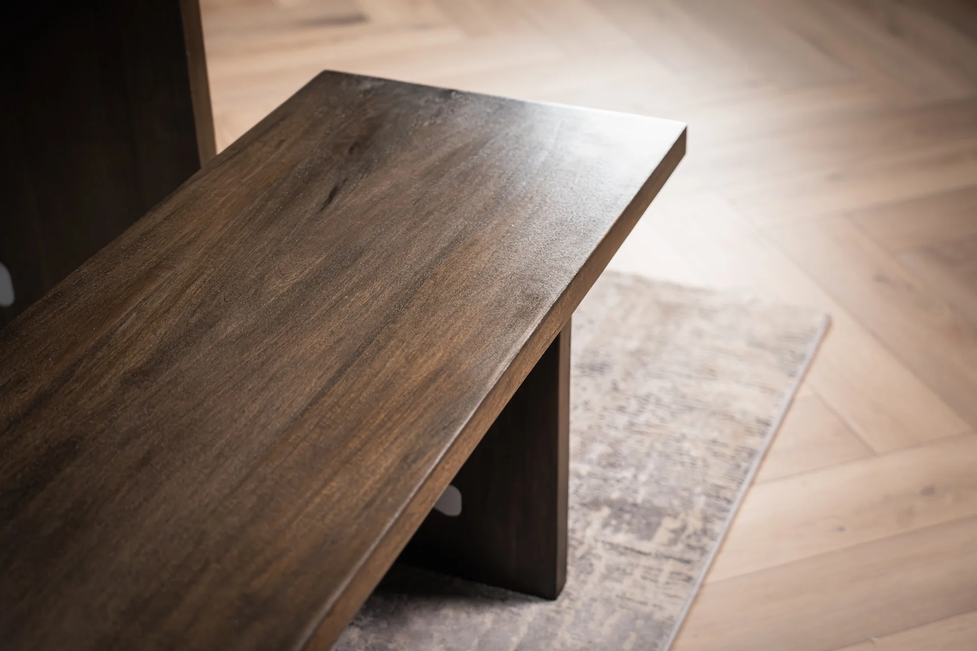 Solid Mango Wood Dining Bench Grey Brown 160 cm – Butterfly - Image 6