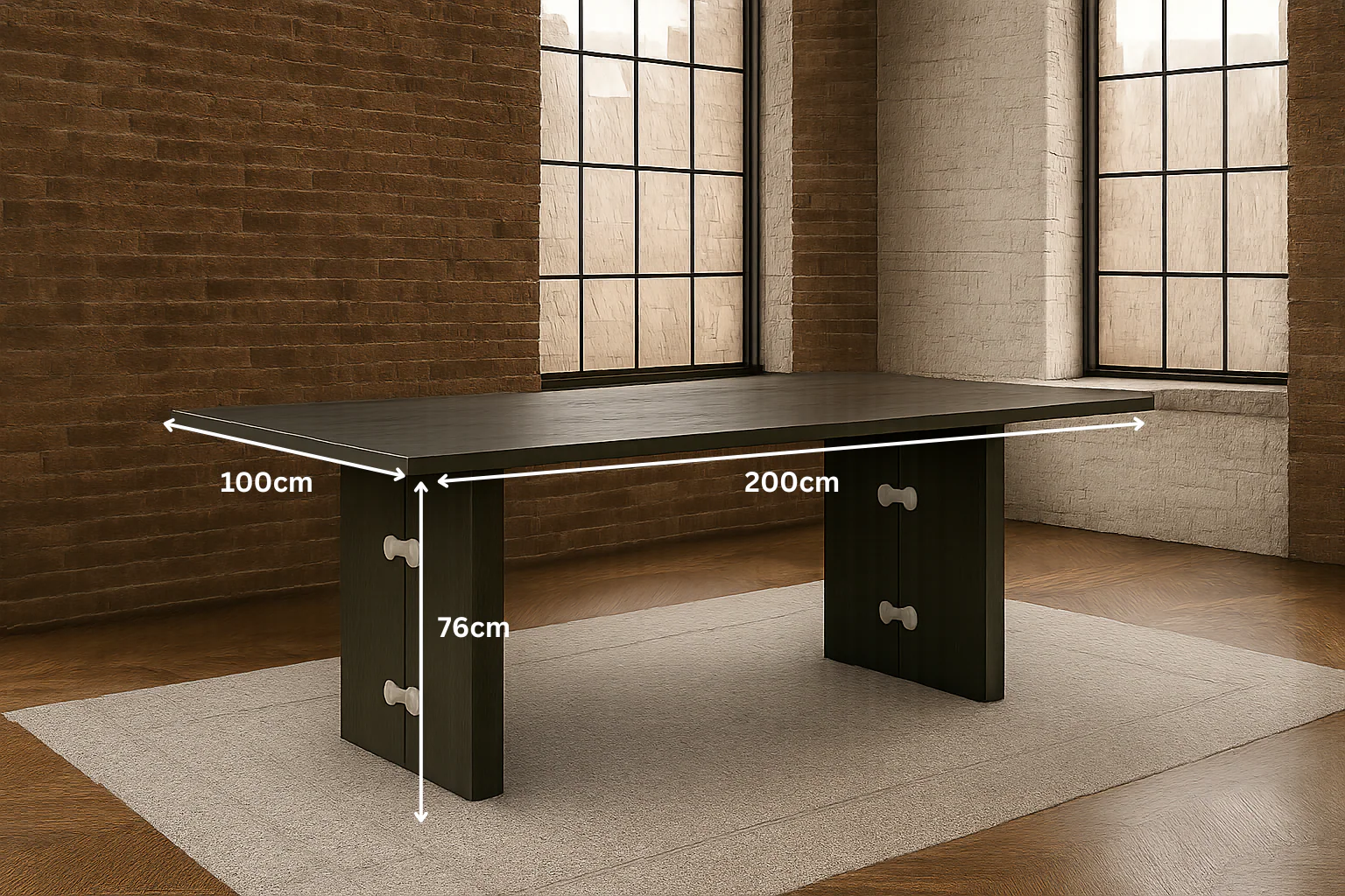 Solid Mango Wood Dark Brown Dining Table 200cm – Butterfly Pedestal Base - Image 8