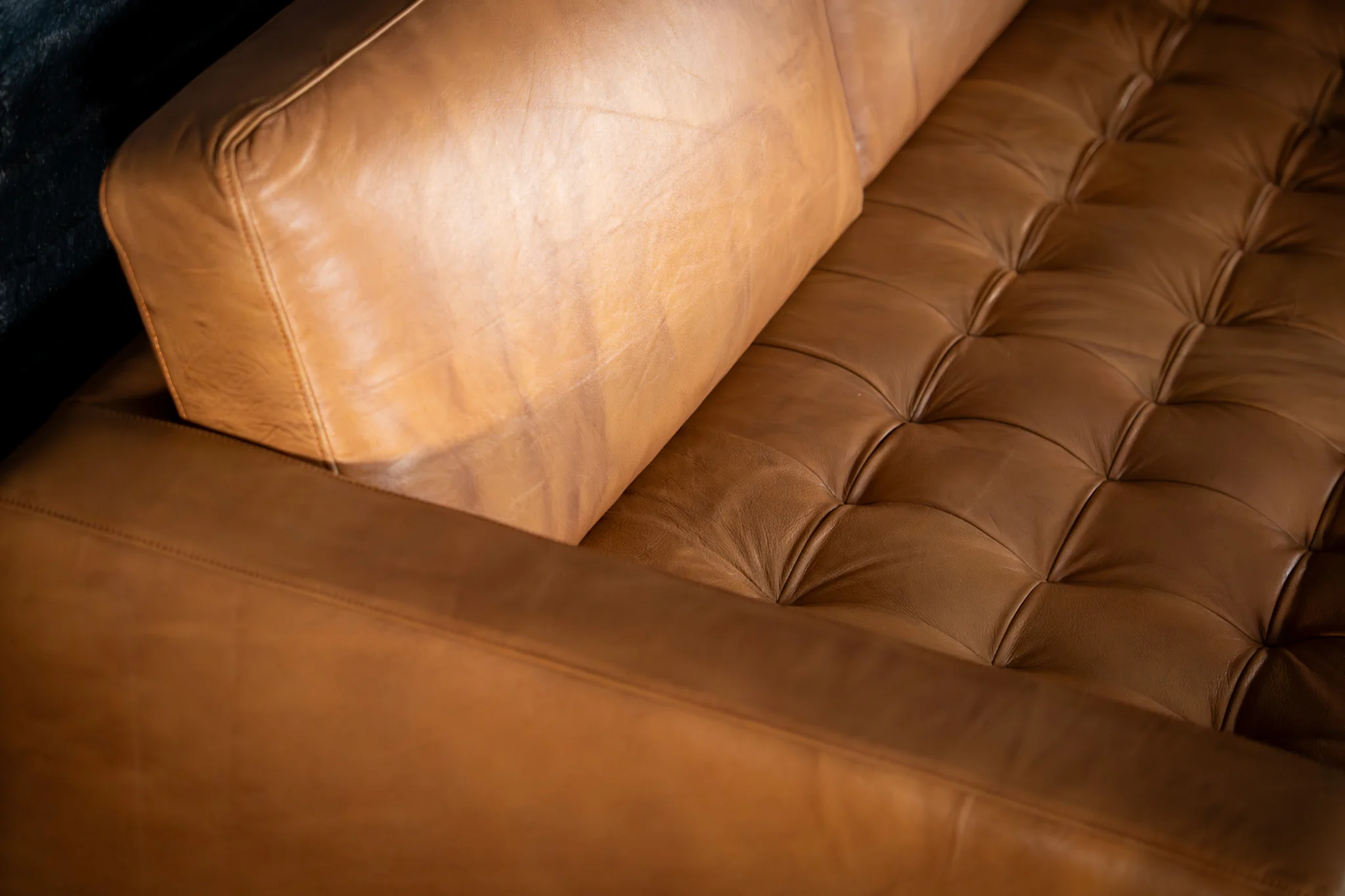 Genuine Leather 3 Seater Sofa 185 cm – California Light Brown - Image 7