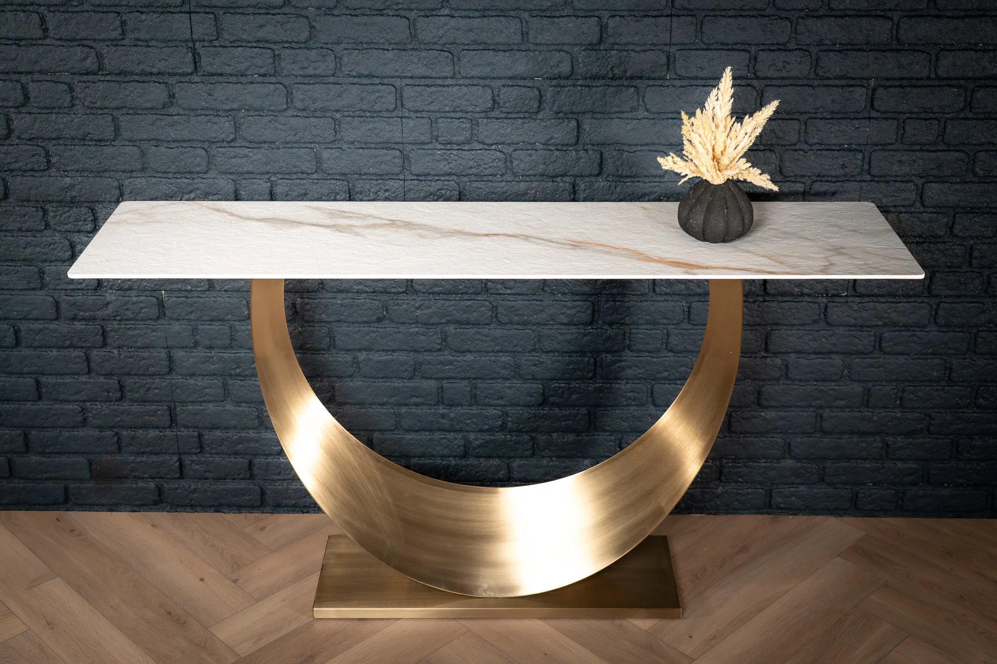 Sintered Stone Console Table White Concrete Texture 160 cm – Cetona - Image 6