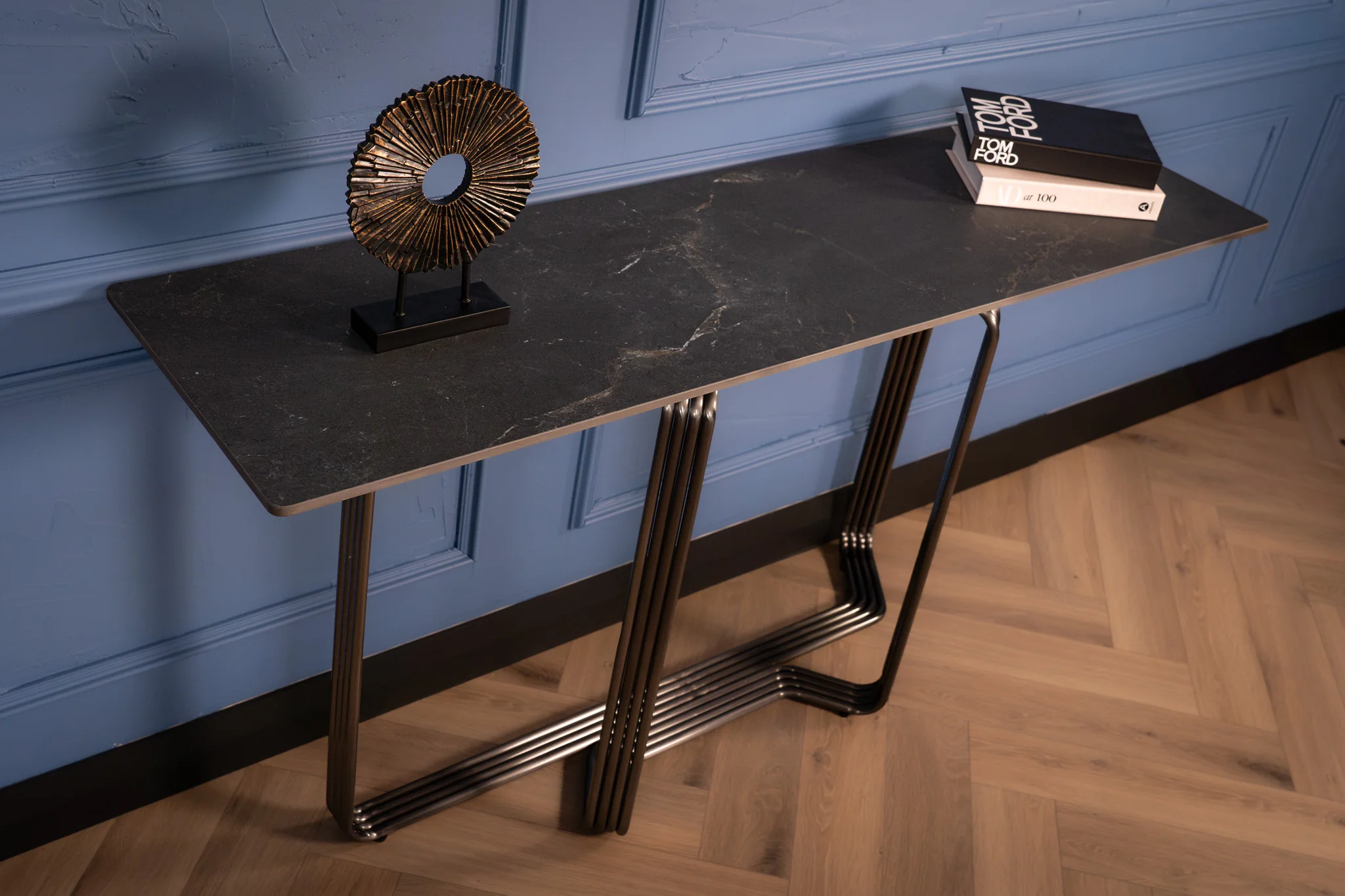 Sintered Stone Console Table Black Diamond Grey 160 cm – Bassano - Image 3