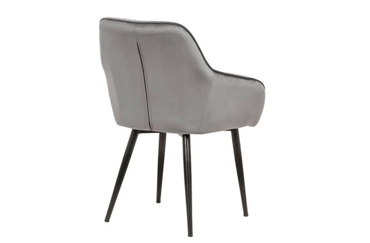 Chair TURIN with armrests velvet silver grey - Image 3