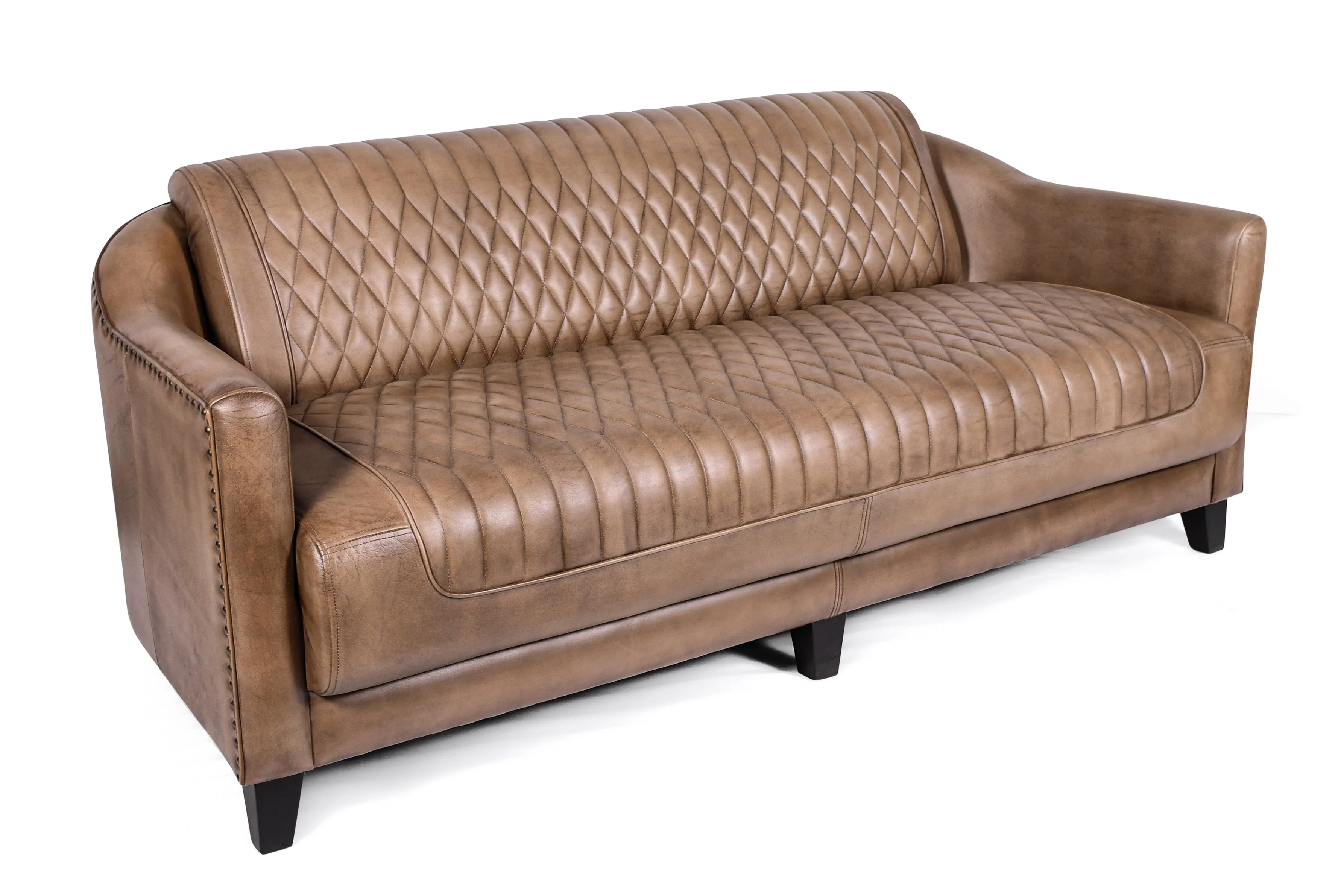 Genuine Leather 3 Seater Sofa Vintage Brown 174 cm – Chicago Club Brown - Image 10
