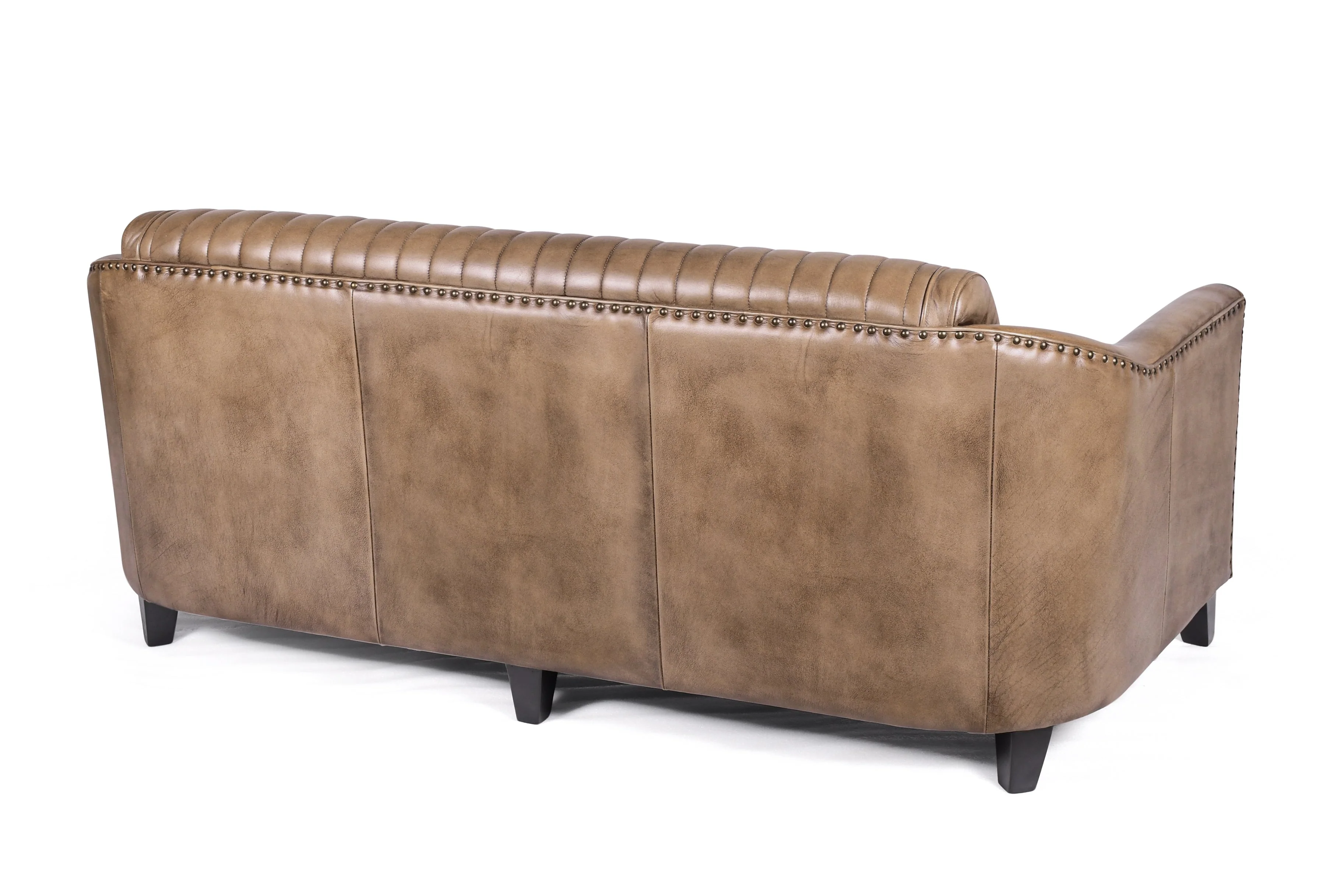 Genuine Leather 3 Seater Sofa Vintage Brown 174 cm – Chicago Club Brown - Image 13