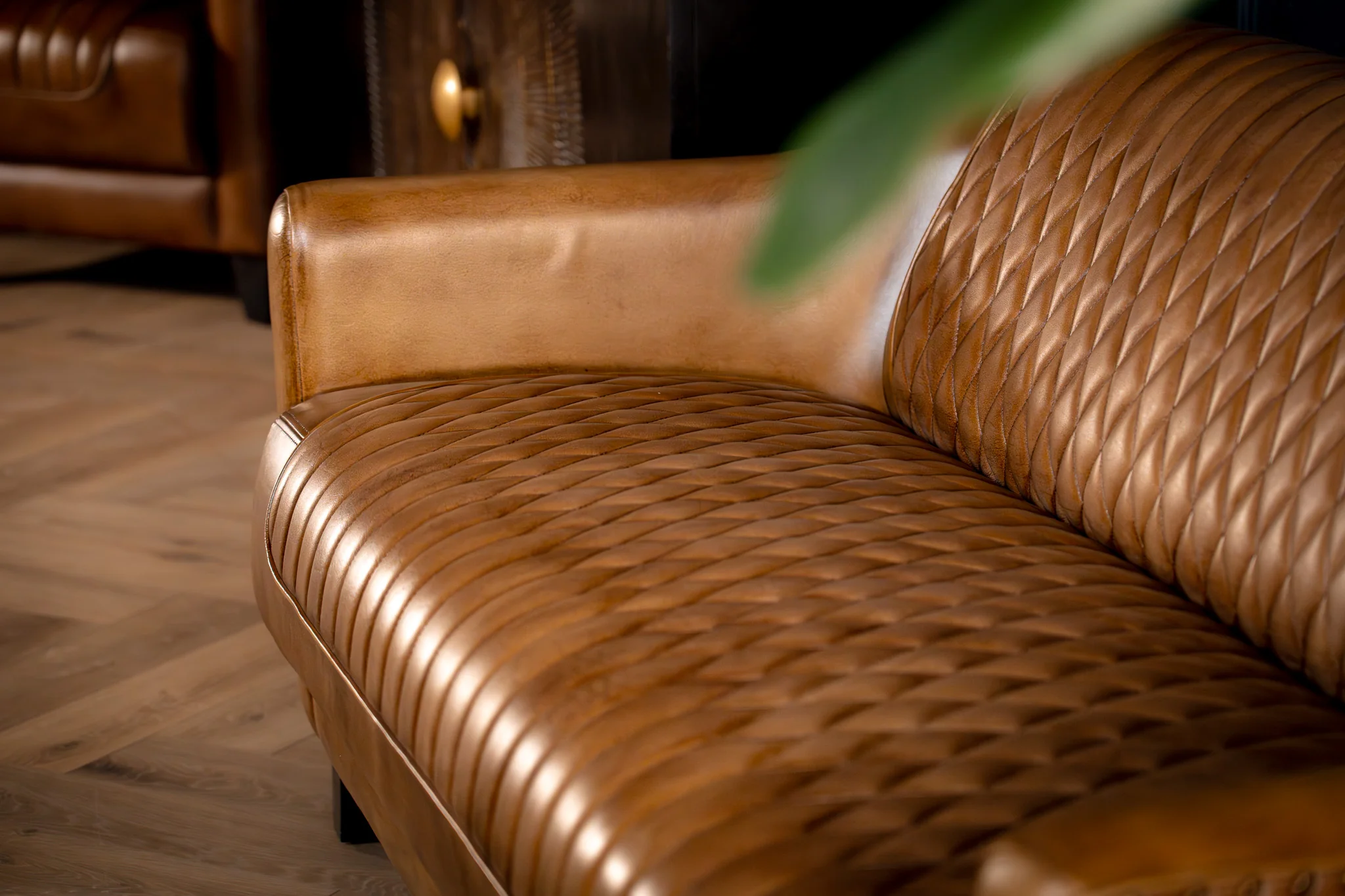 Genuine Leather 3 Seater Sofa Vintage Brown 174 cm – Chicago Club Brown - Image 4