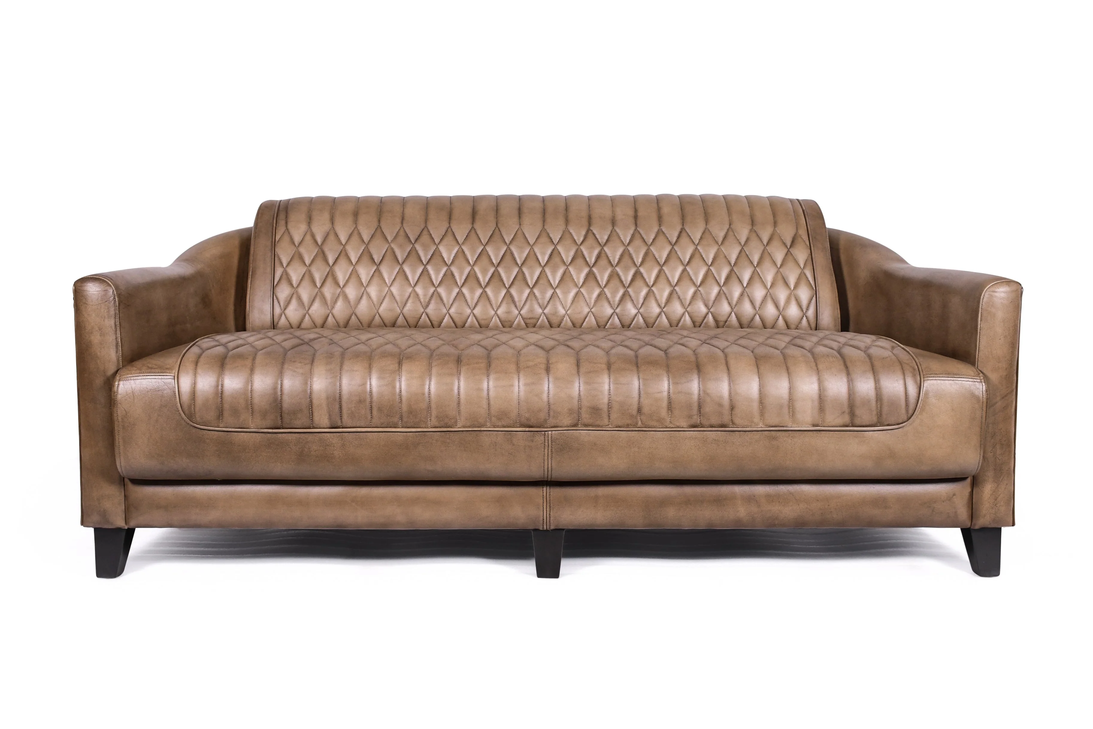 Genuine Leather 3 Seater Sofa Vintage Brown 174 cm – Chicago Club Brown - Image 9