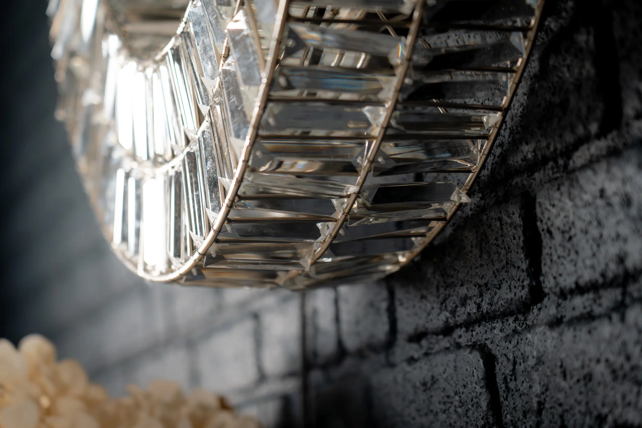 Round Mirror Wall Lamp 75 cm with Crystal Detail – Aurora Crystal - Image 11