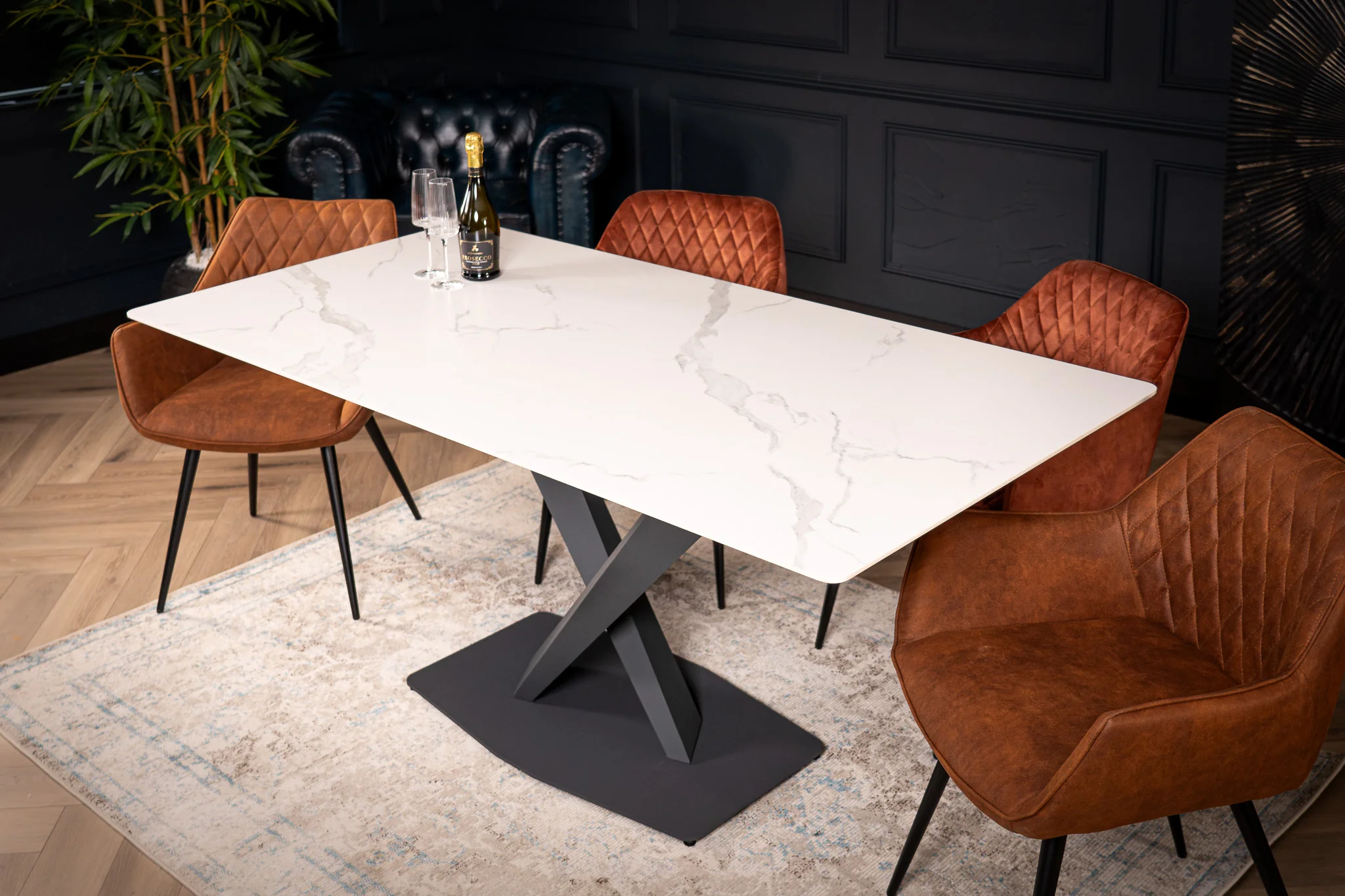 Sintered Stone Dining Table 180cm – Eleganza White Marble - Image 2