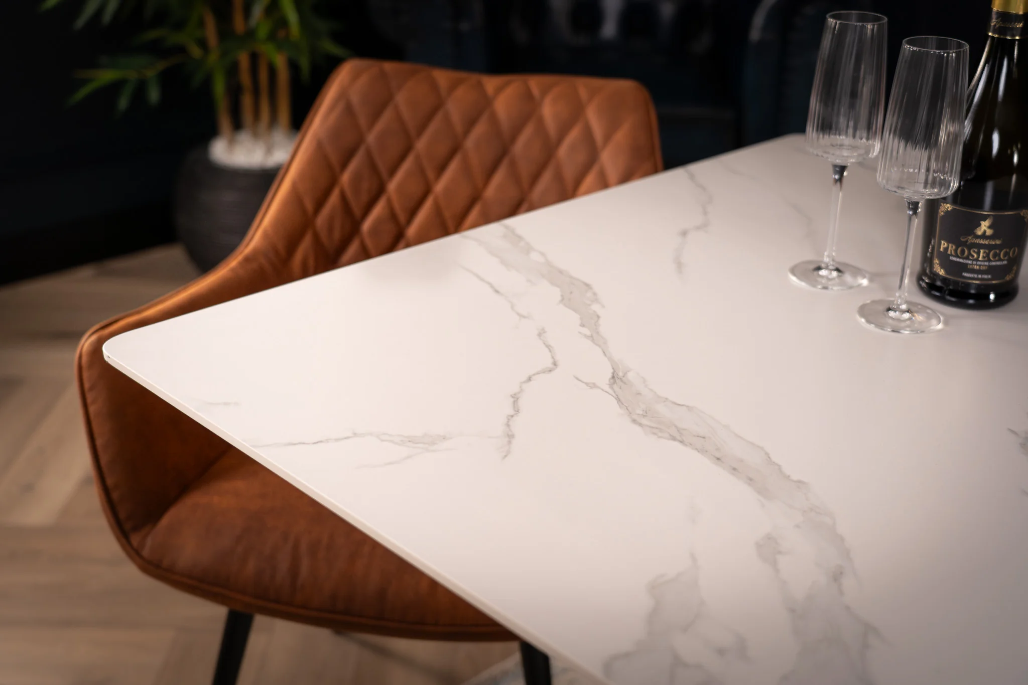 Sintered Stone Dining Table 180cm – Eleganza White Marble - Image 8