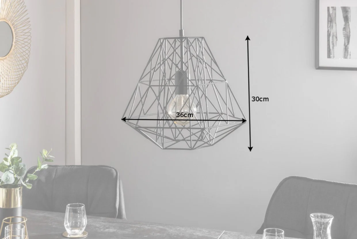 Industrial Cage Pendant Light 36 cm in Black – Filigree - Image 6