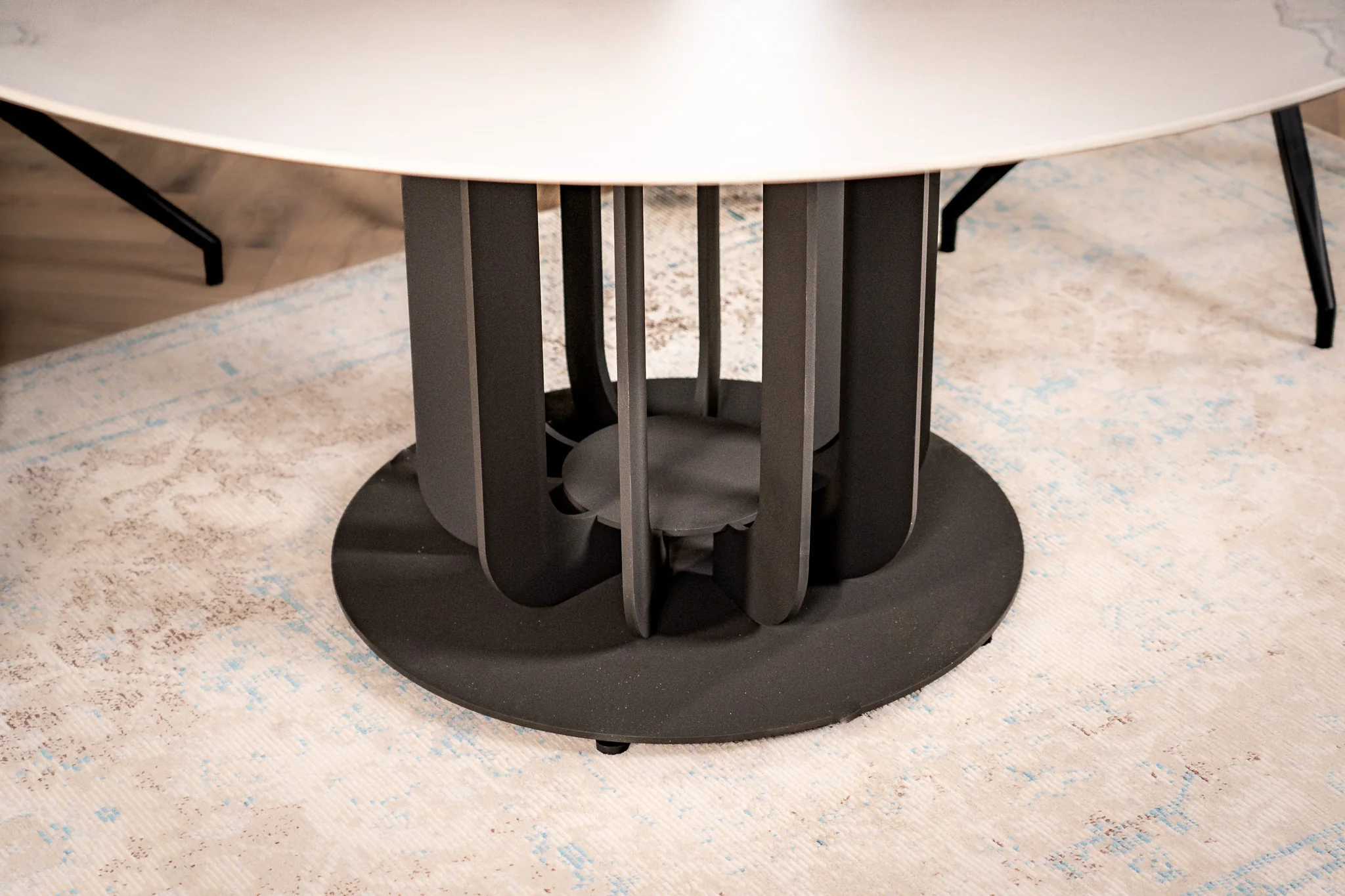 Round Sintered Stone Dining Table 150cm – Fresco Calacatta White Marble - Image 5