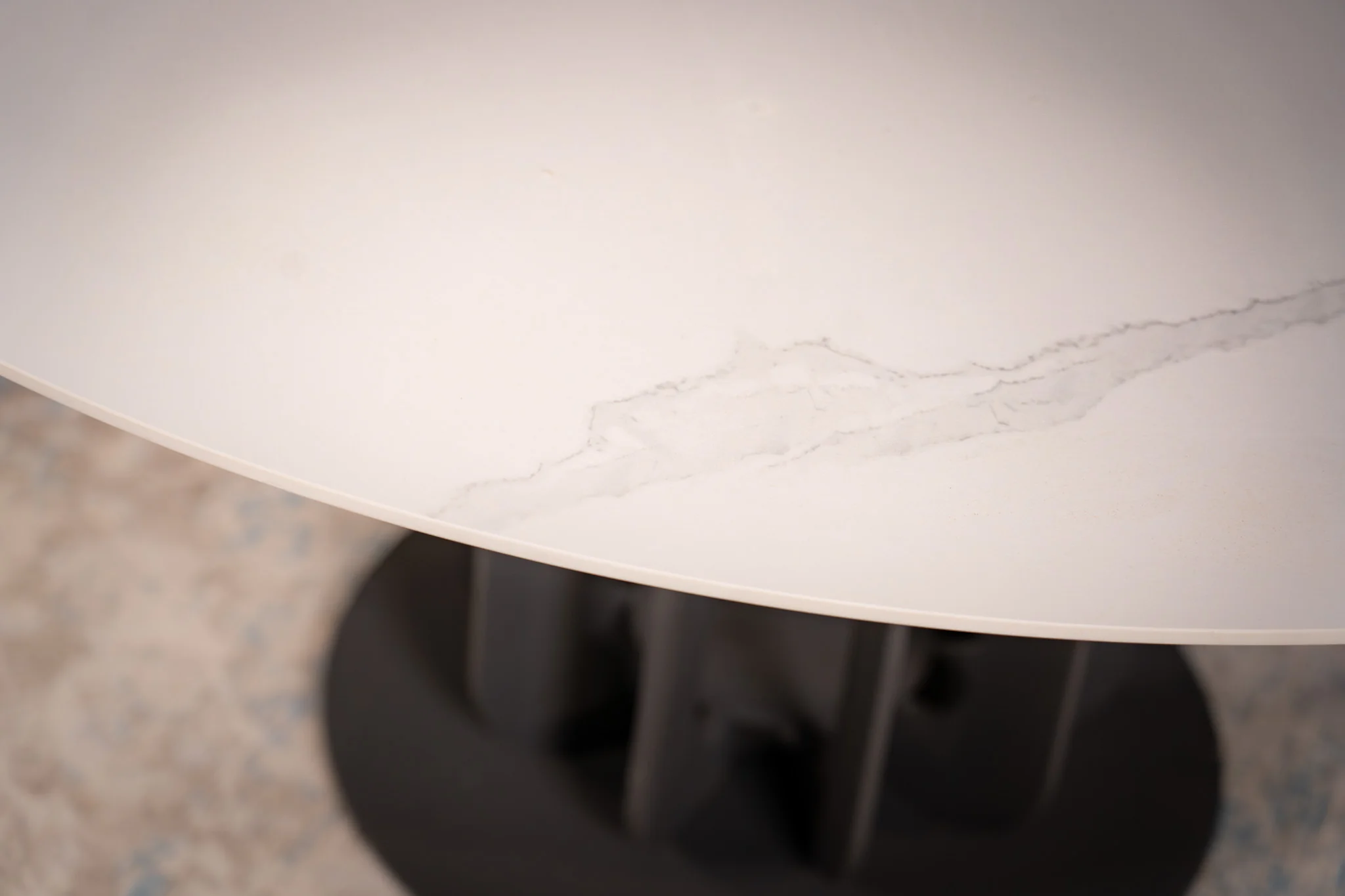 Round Sintered Stone Dining Table 150cm – Fresco Calacatta White Marble - Image 6