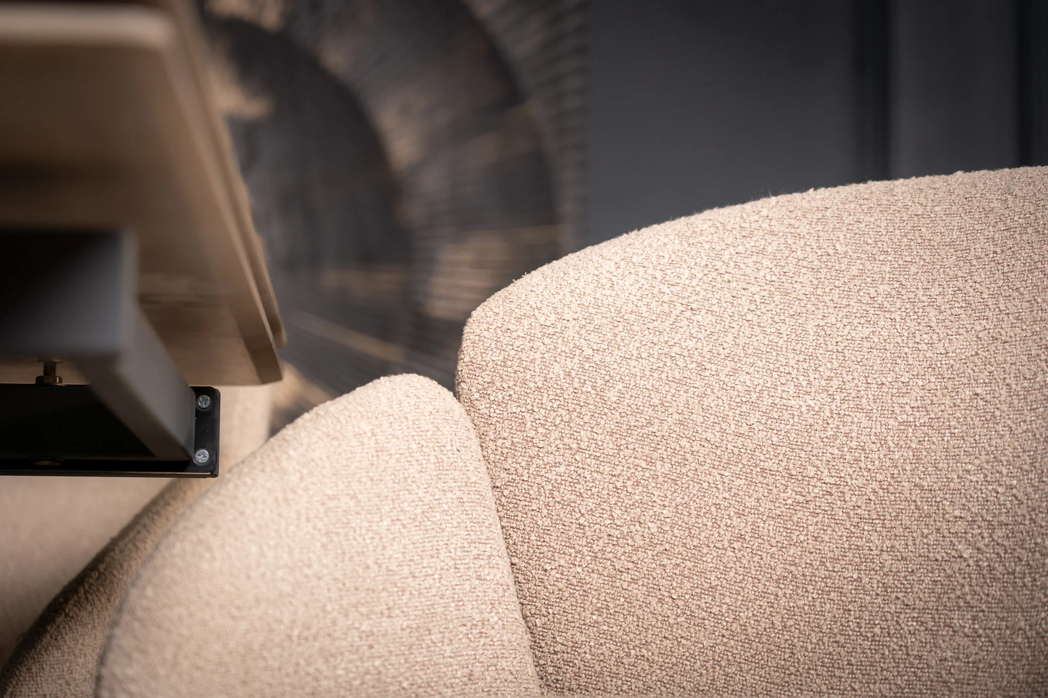 Boucle Swivel Dining Chair Beige – Glide - Image 5