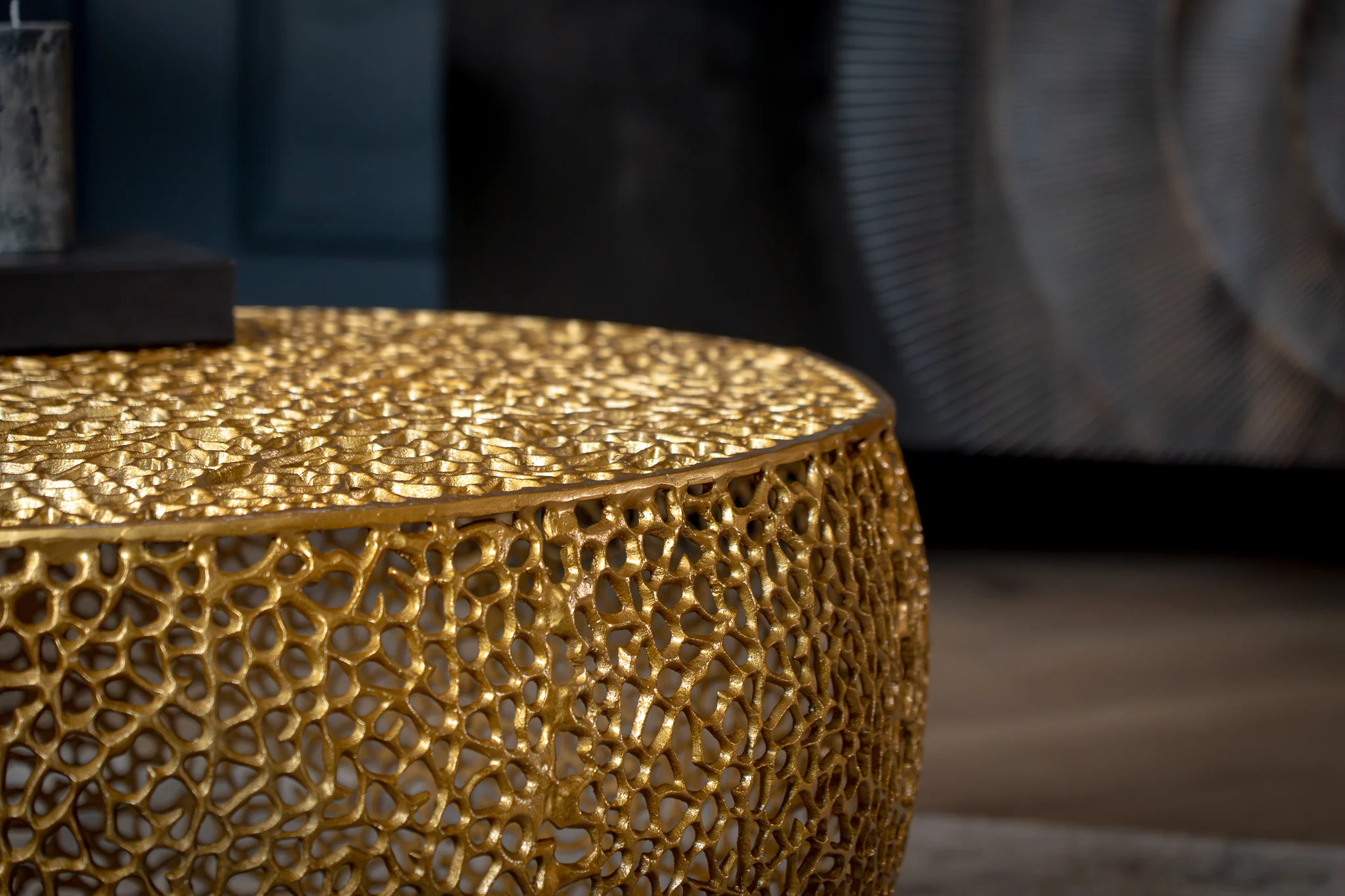 Aluminium Coffee Table Gold 80 cm – Golden Coral - Image 5
