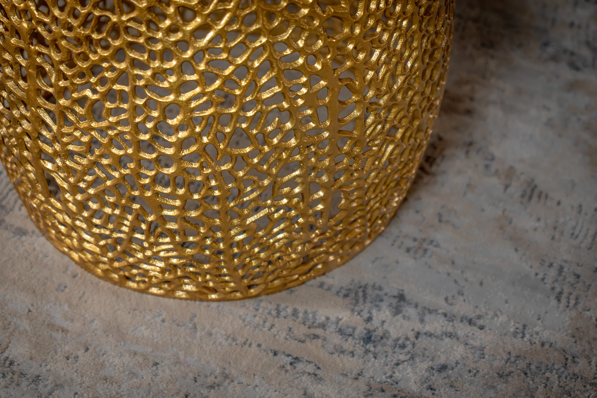 Gold Aluminium Side Table Set of 2 – Golden Coral - Image 4