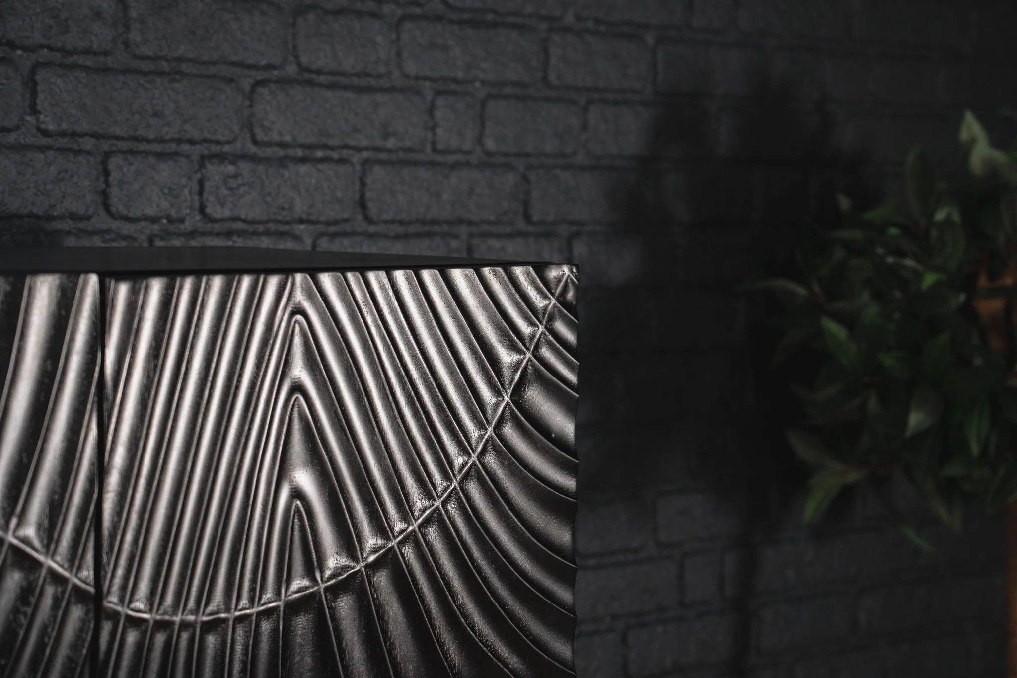 Solid Mango Wood Cabinet Black 120 cm with 3D Carved Front – Scorpion - Image 4