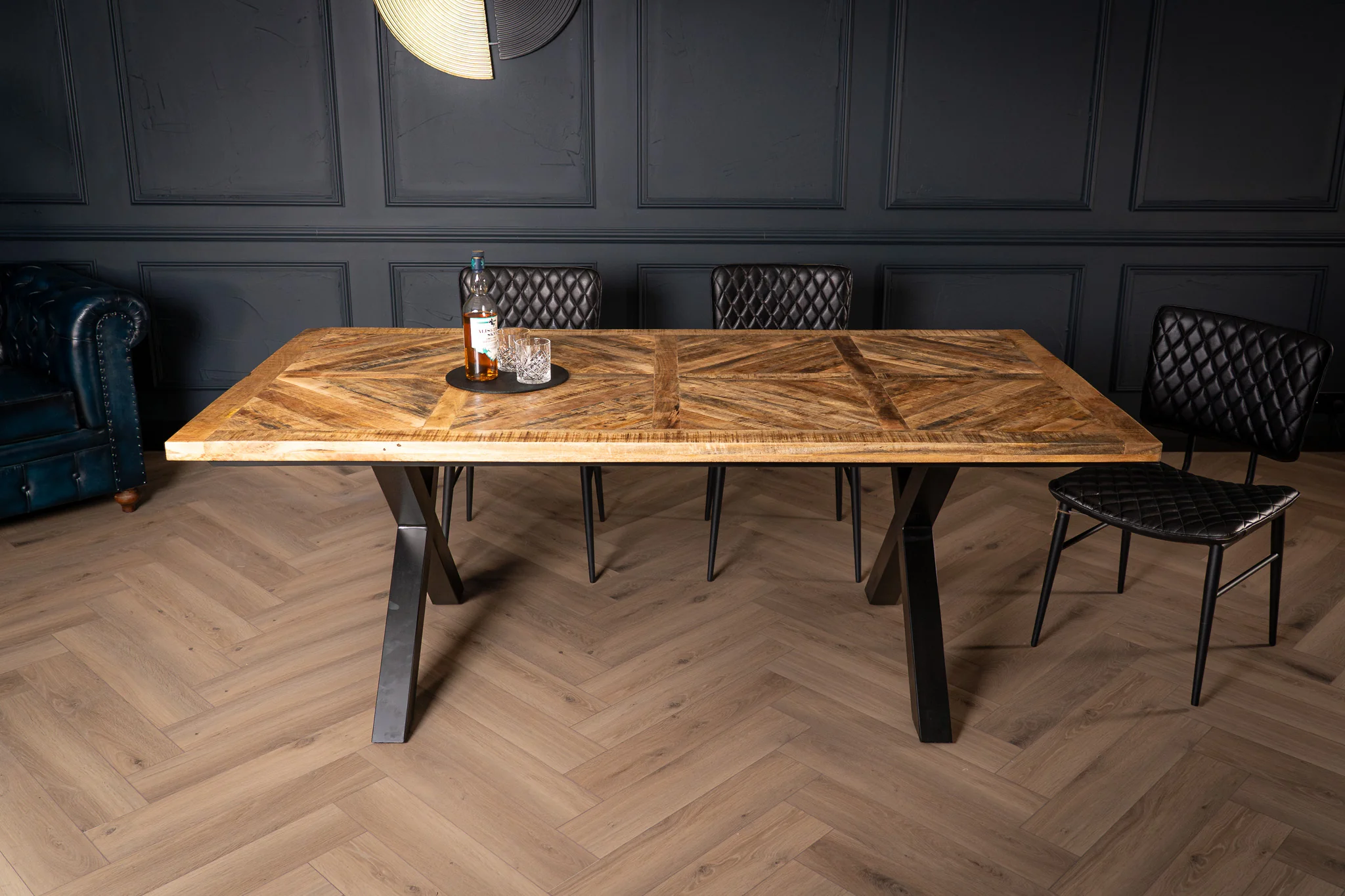 Solid Mango Wood Industrial Dining Table 200cm – Artwood Home X Frame - Image 2