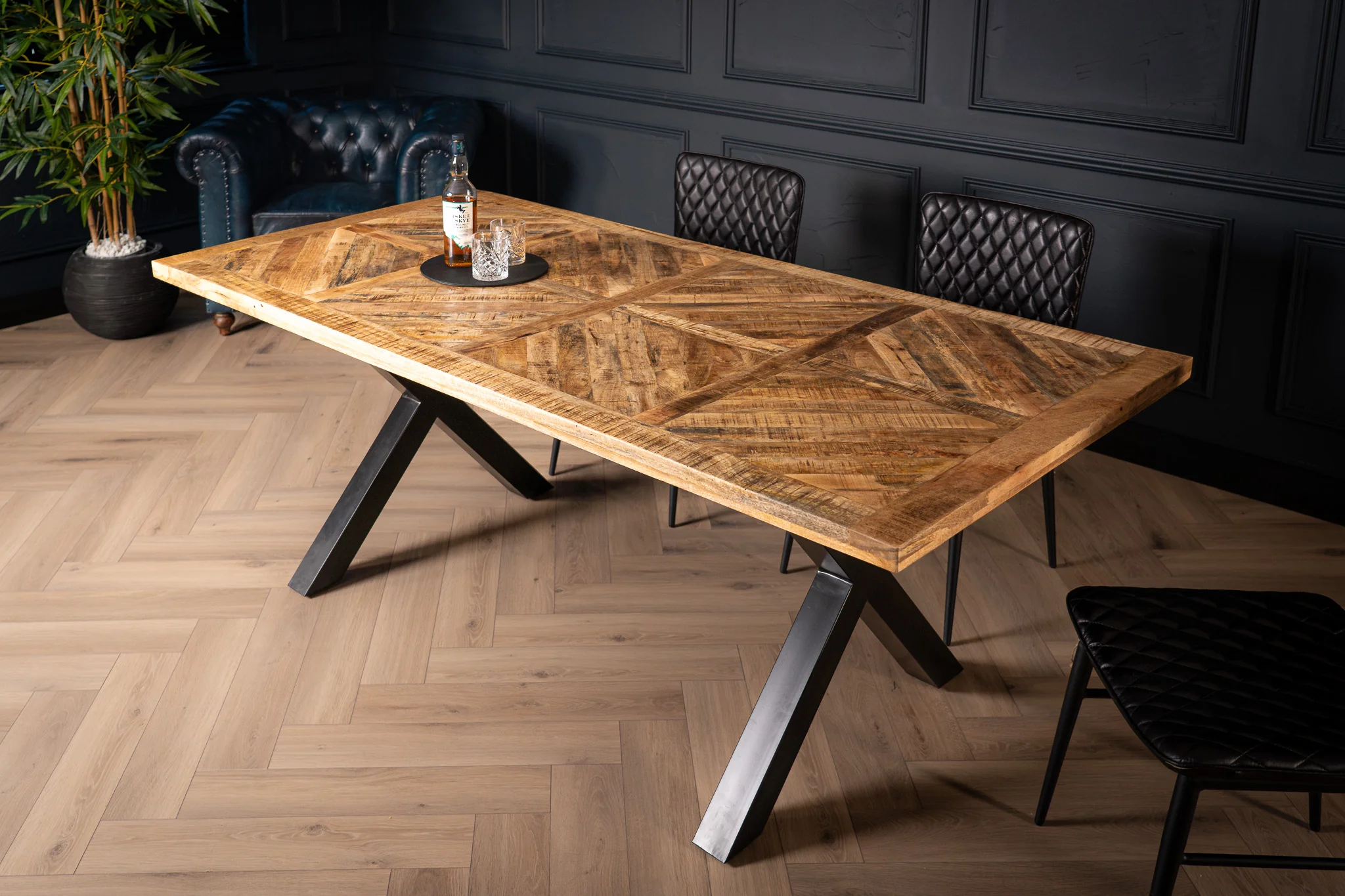 Solid Mango Wood Industrial Dining Table 200cm – Artwood Home X Frame - Image 3