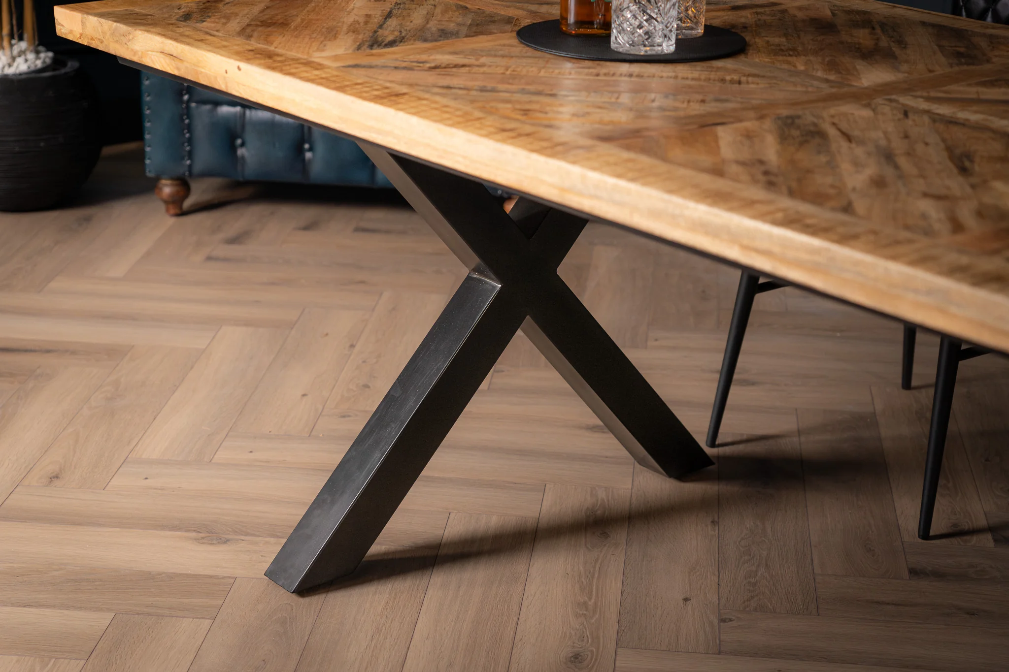 Solid Mango Wood Industrial Dining Table 200cm – Artwood Home X Frame - Image 4