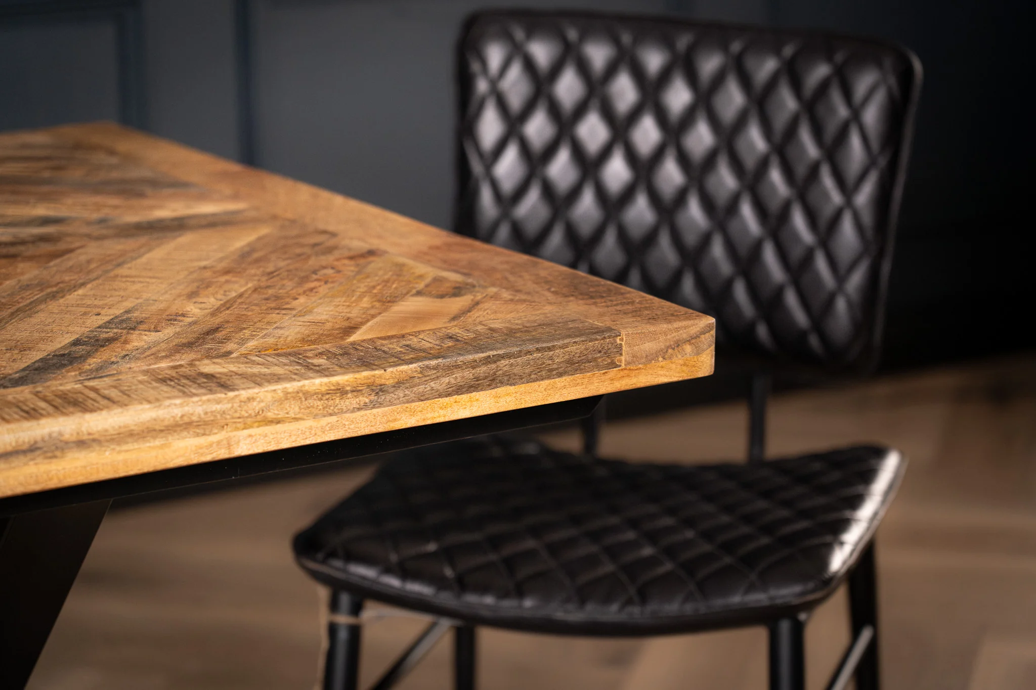 Solid Mango Wood Industrial Dining Table 200cm – Artwood Home X Frame - Image 5