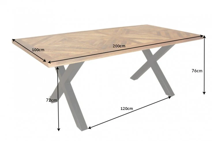 Solid Mango Wood Industrial Dining Table 200cm – Artwood Home X Frame - Image 8