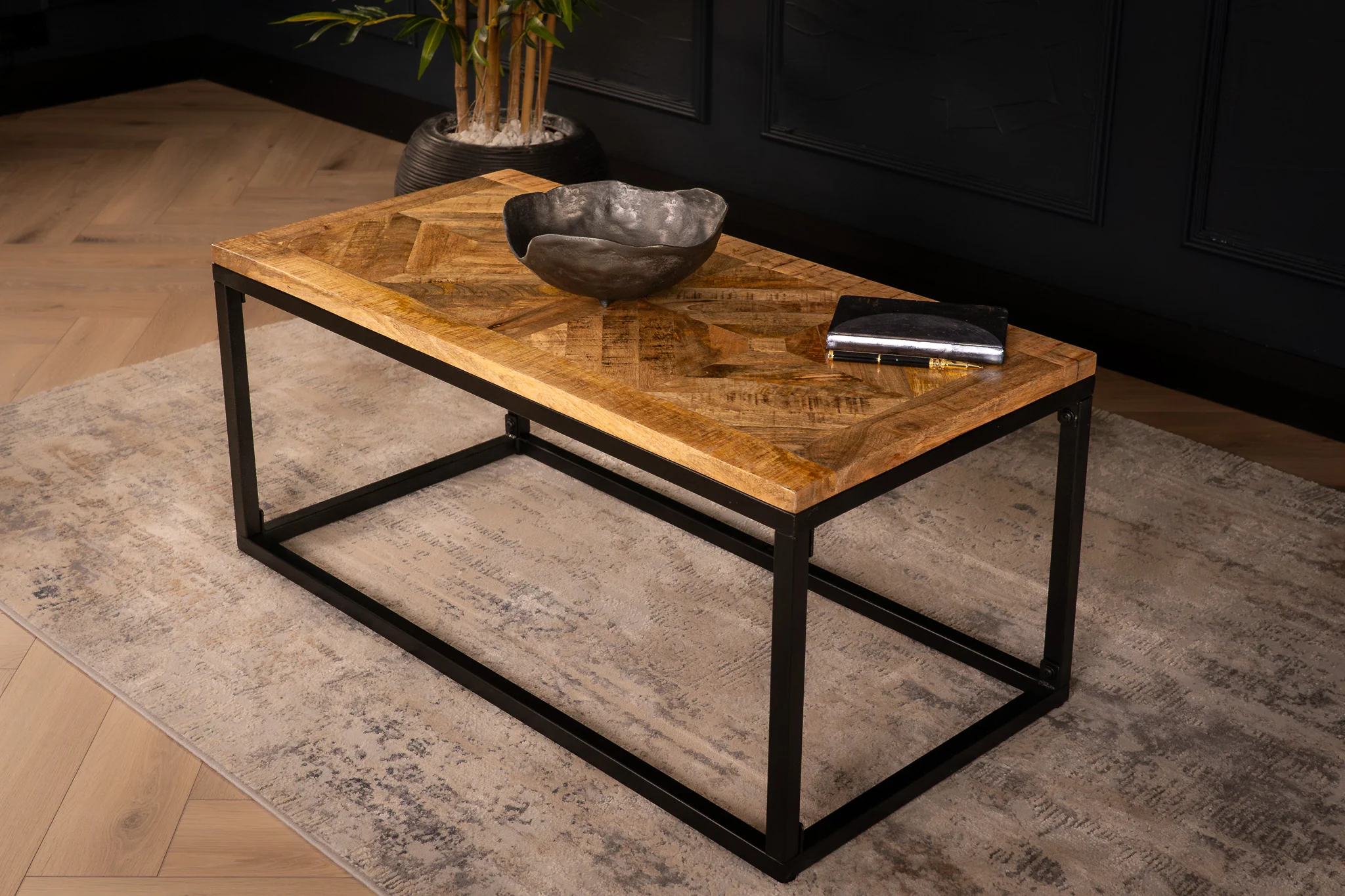 Solid Mango Wood Coffee Table 100 cm – Artwood - Image 2