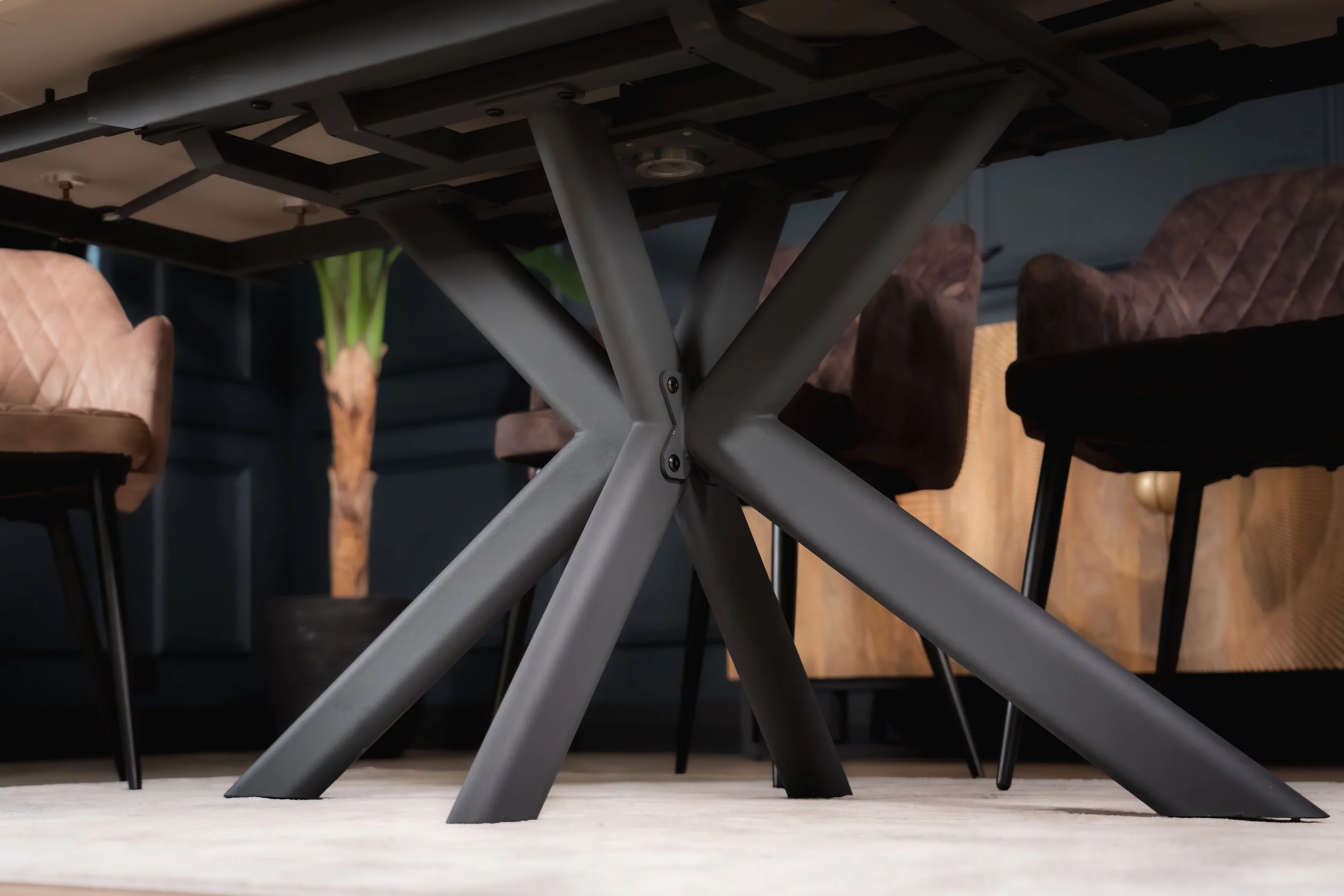 Rotating Extendable Sintered Stone Dining Table 140-200cm – Integri Rusty Stone - Image 11