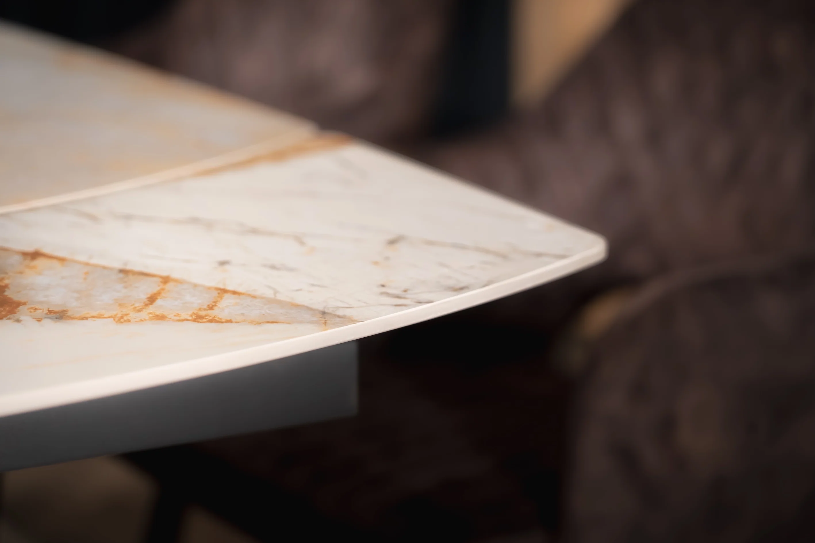 Rotating Extendable Sintered Stone Dining Table 140-200cm – Integri Rusty Stone - Image 5