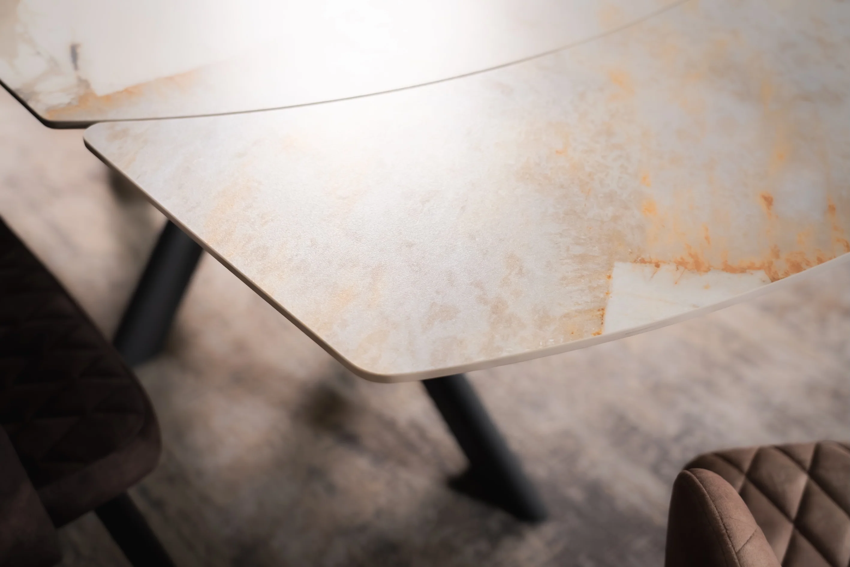 Rotating Extendable Sintered Stone Dining Table 140-200cm – Integri Rusty Stone - Image 6