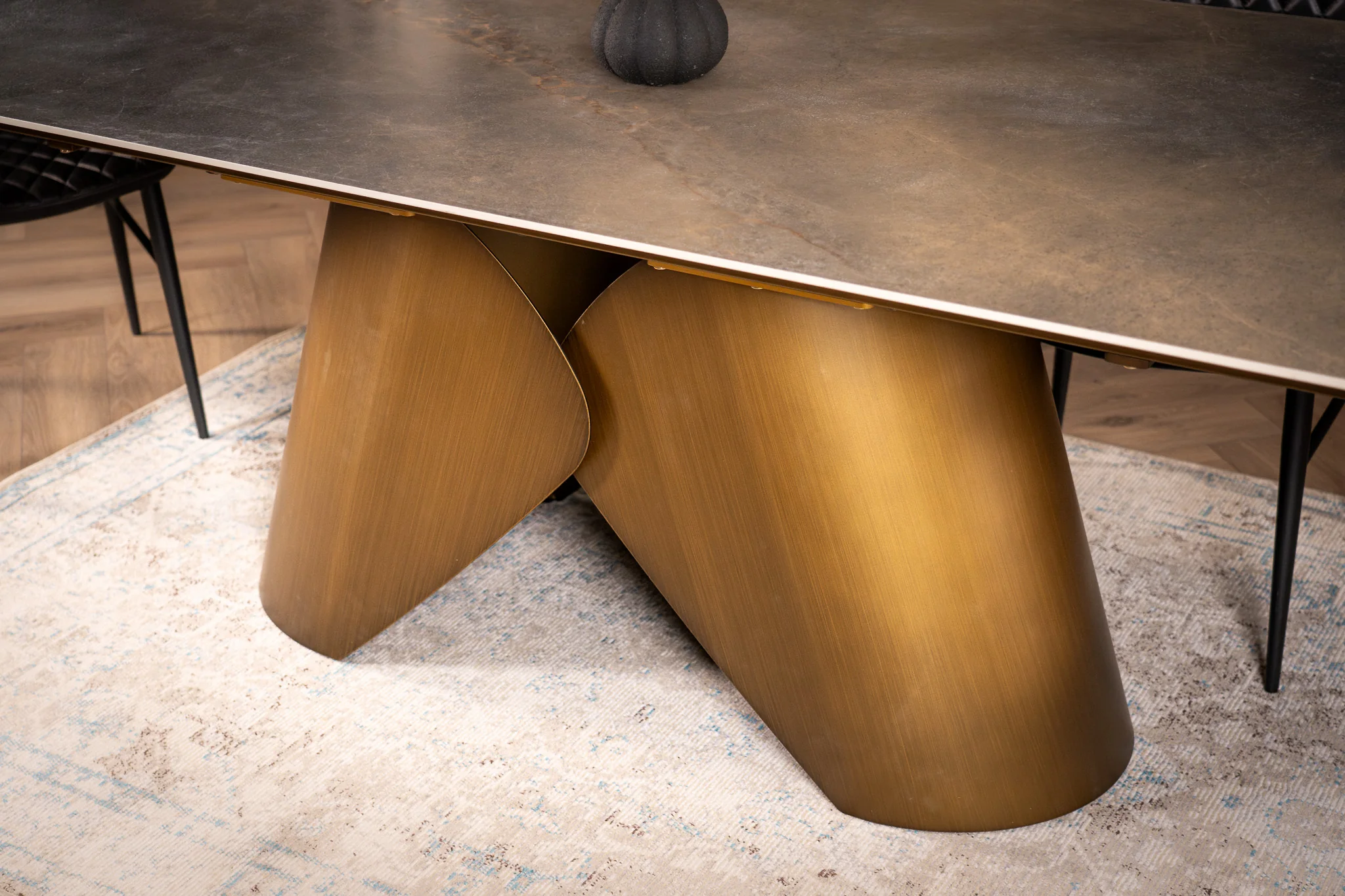 Extendable Sintered Stone Dining Table 180-260cm – Nemesis Vienna Black Gold - Image 8