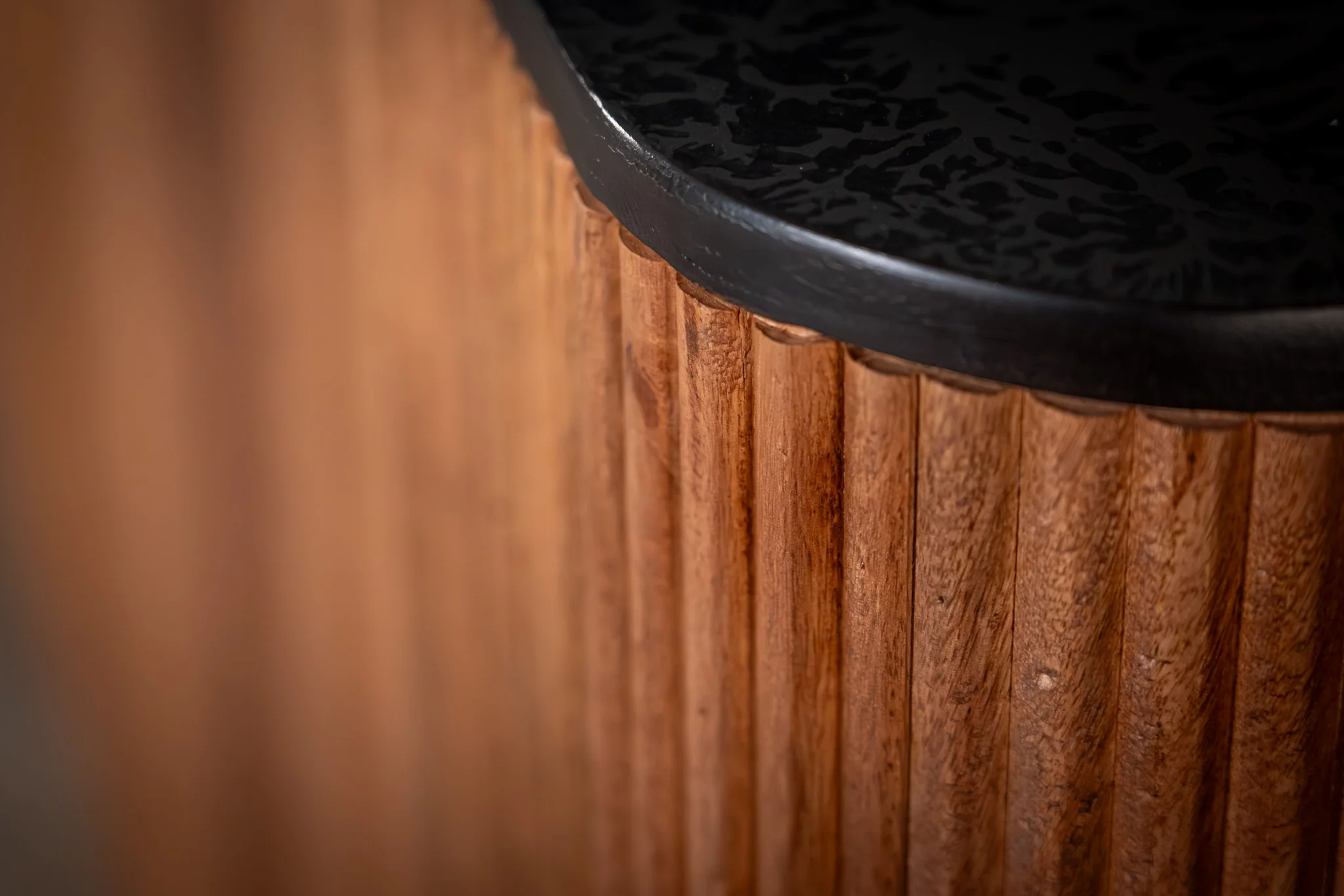 Solid Mango Wood Sideboard Black Mosaic Top 201 cm – Portofino Fluted Body - Image 6