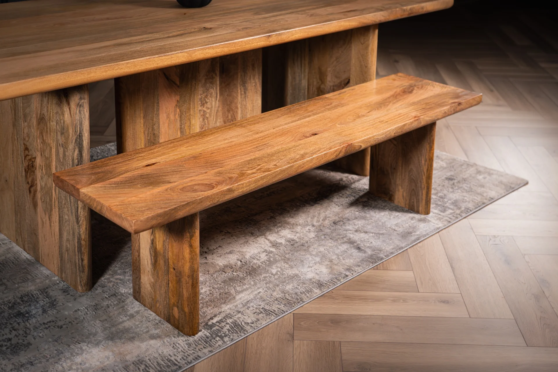 Solid Mango Wood Dining Bench 160 cm – Rodos