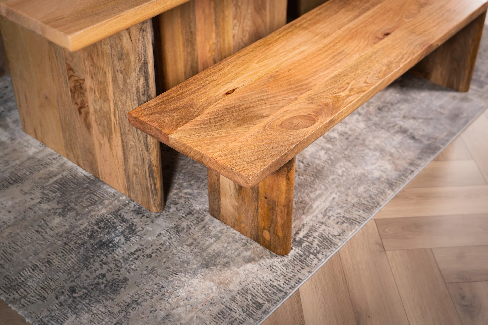 Solid Mango Wood Dining Bench 160 cm – Rodos - Image 4