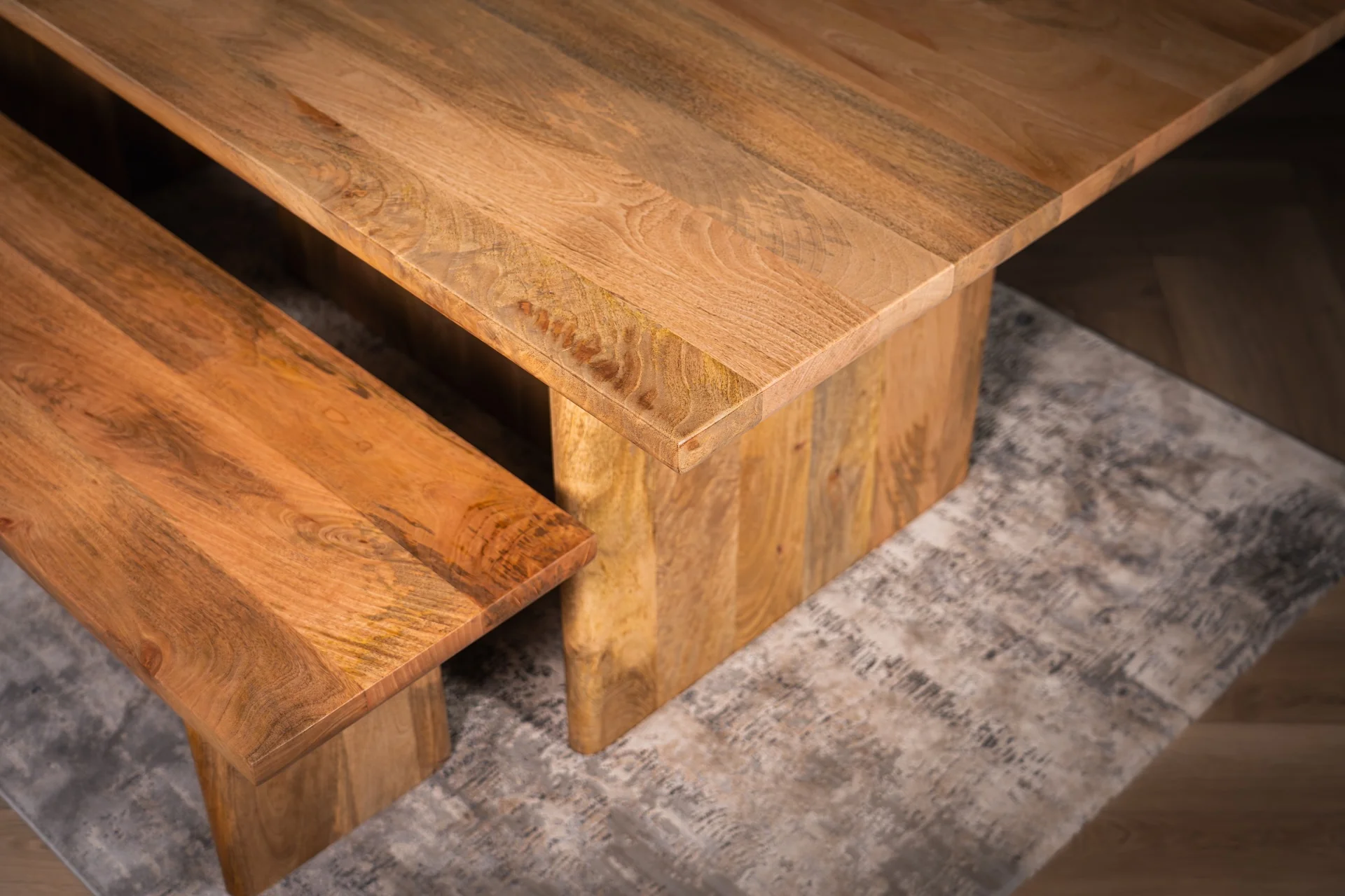 Solid Mango Wood Dining Table with Pedestal Base 200cm – Rodos - Image 6